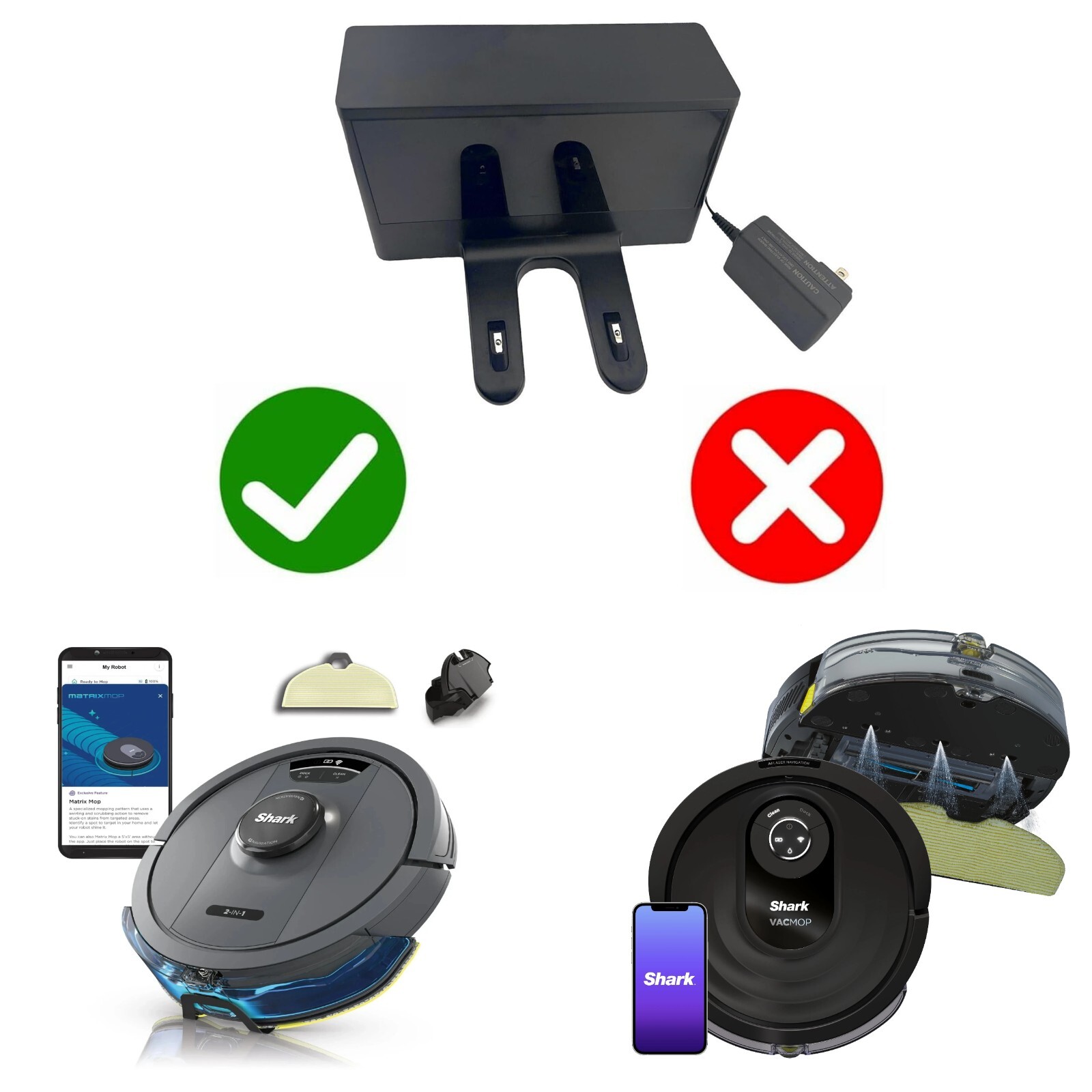 Original Shark AI Ultra RV2402WD RV2402WXUS RV2600WD Charging Dock Base Charger