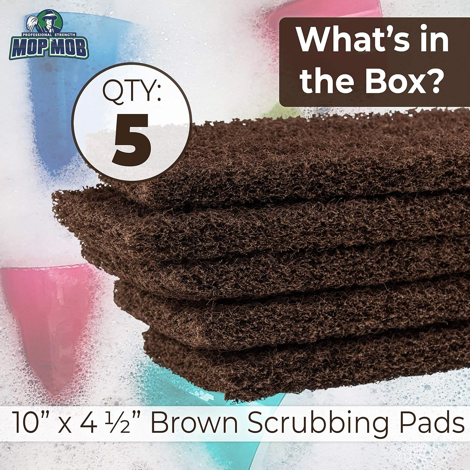 Heavy Duty Scouring Pad Nylon Scrubbing Sponge 10 x 4.5in Multipurpose Kitchen