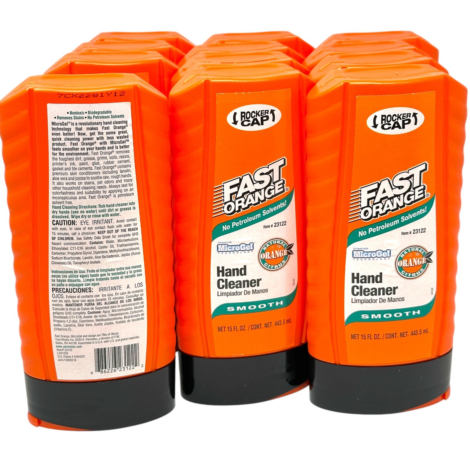 Permatex 23122 Fast Orange Smooth Lotion Hand Cleaner 15 fl oz – Pack of 12