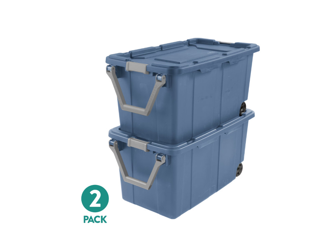 Sterilite Extra-Large Wheeled Industrial Storage Bin, 40 Gallon Durable , 2 Pack