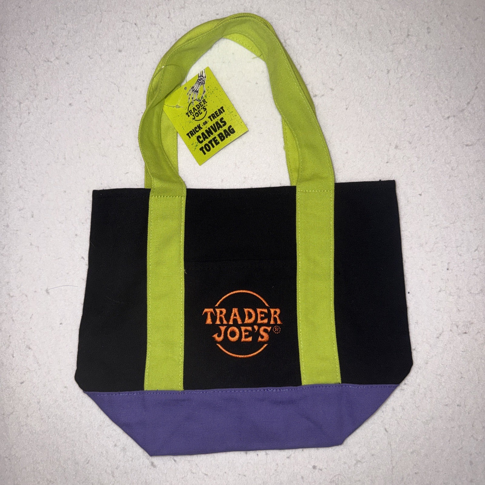 Trader Joe’s Mini Canvas Tote Bag – Multicolor – Halloween 2025 Limited Ed NWT