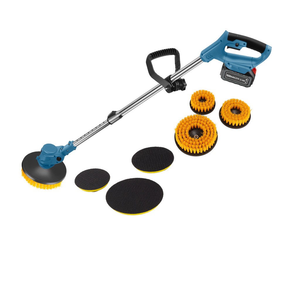 5000RPM Electric Spin Scrubber with Two Batteries Cordless Tile Floor Scrubber