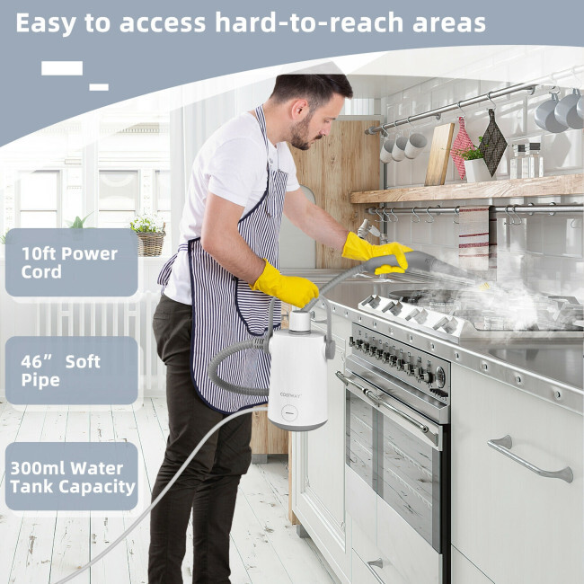 1000W Multifunction Portable Hand-held Home Steam Cleaner W/ 10 Accessories Gray