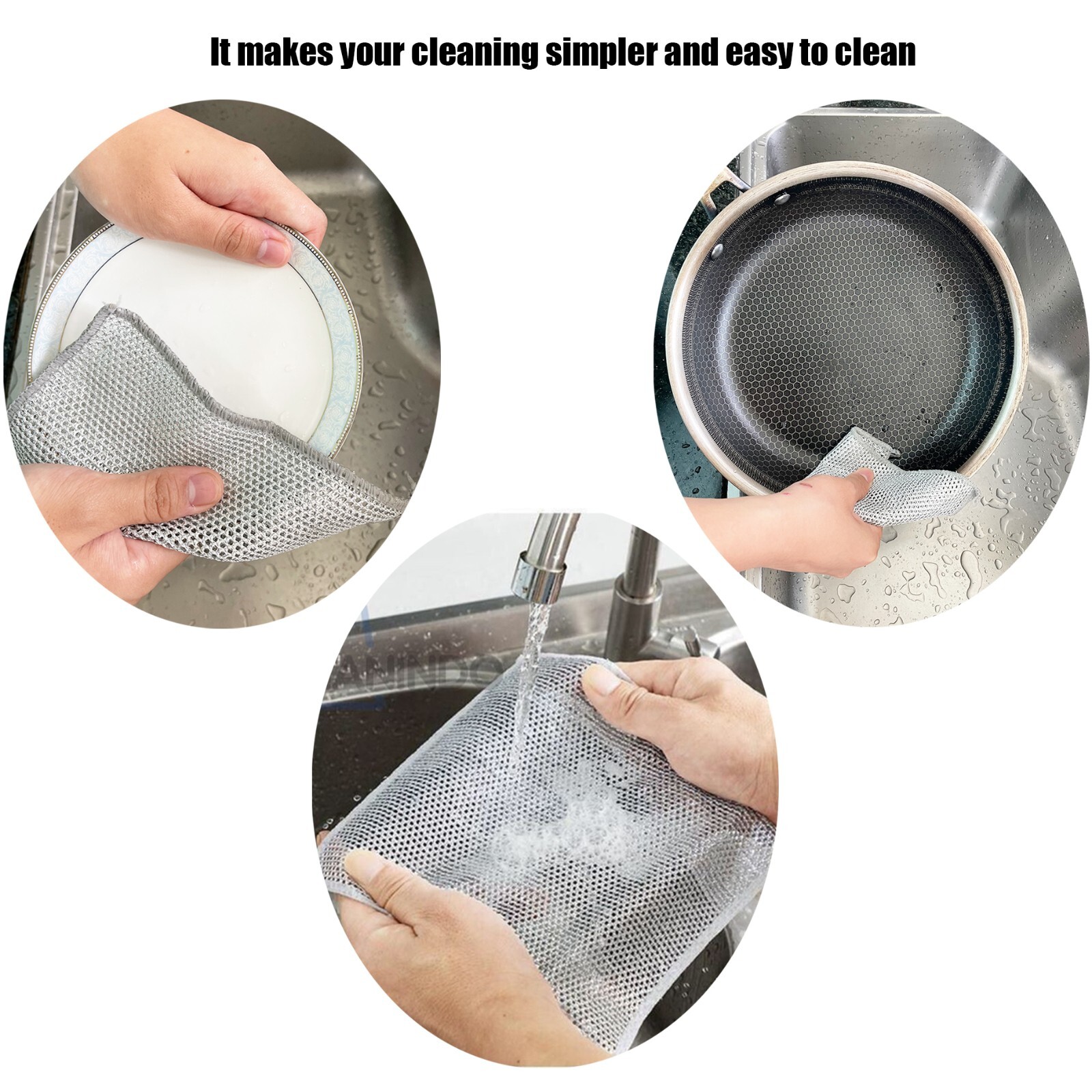 10-piece single square wire dishwashing cloth set