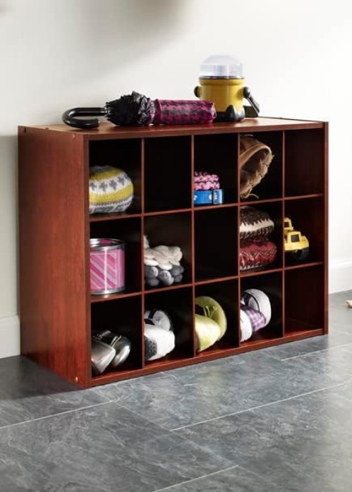 Space-Saving 15 Cube Organizer in Dark Cherry – Easy Assembly & Stylish Design
