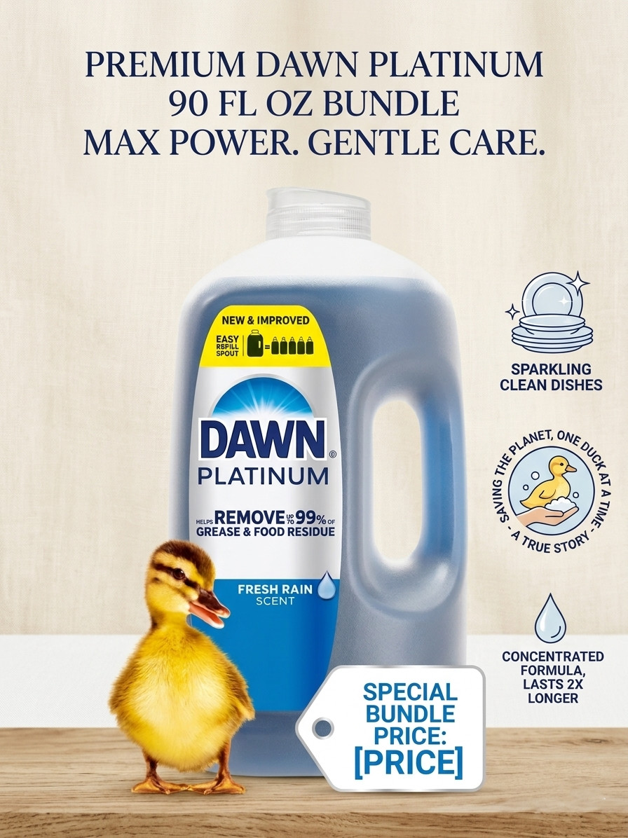 Dawn Platinum Dishwashing Liquid Dish Soap, Refreshing Rain 90 fl. oz.
