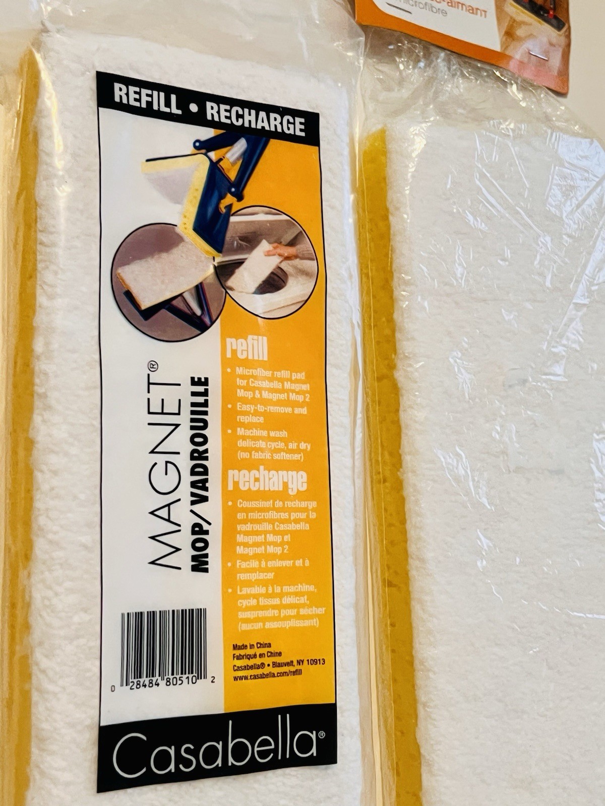 3x NEW Casabella Magnet Mop Microfiber Refill #80510 Discontinued Sealed
