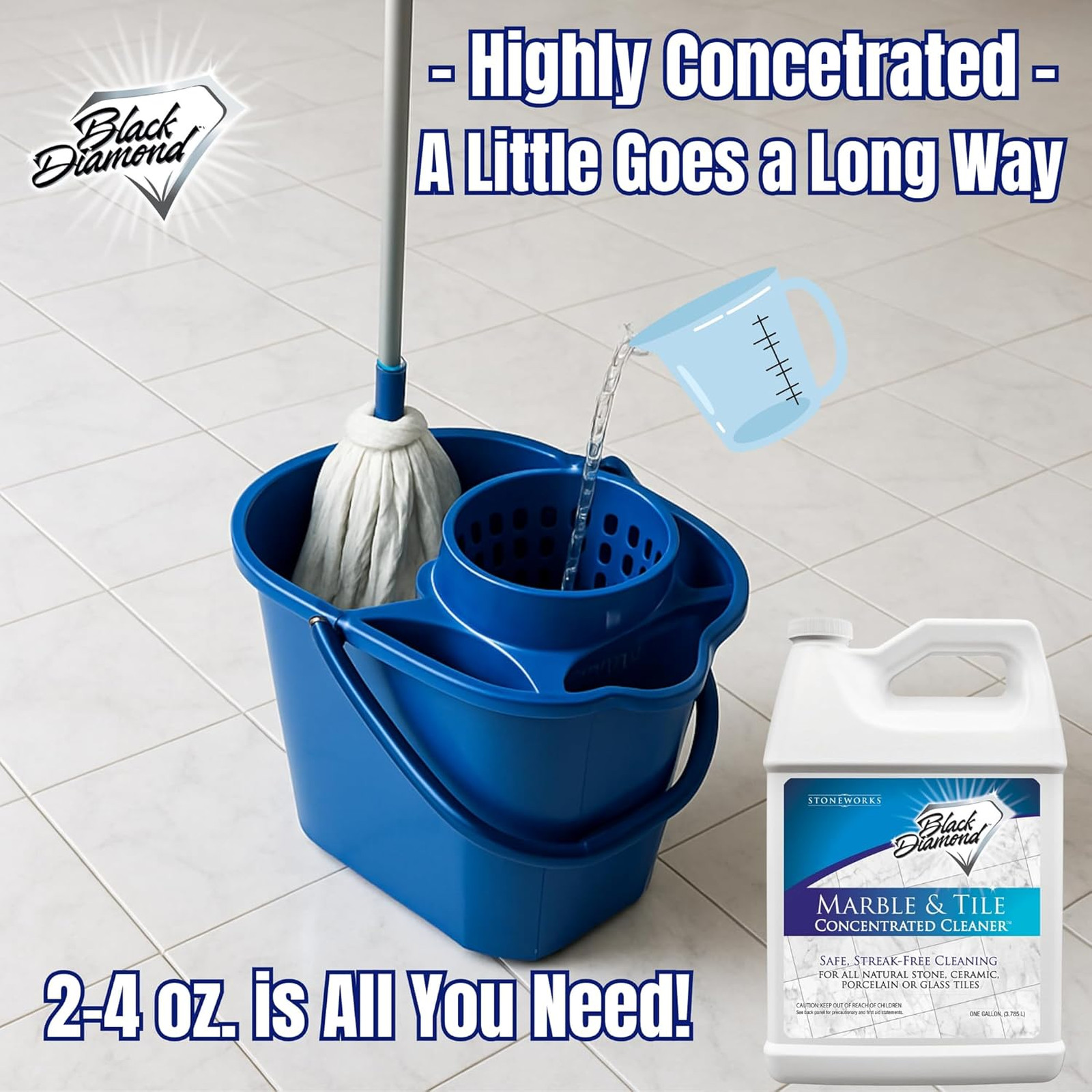 Marble Tile Floor Cleaner Concentrate No Rinse Safe for Natural Stone Ceramic