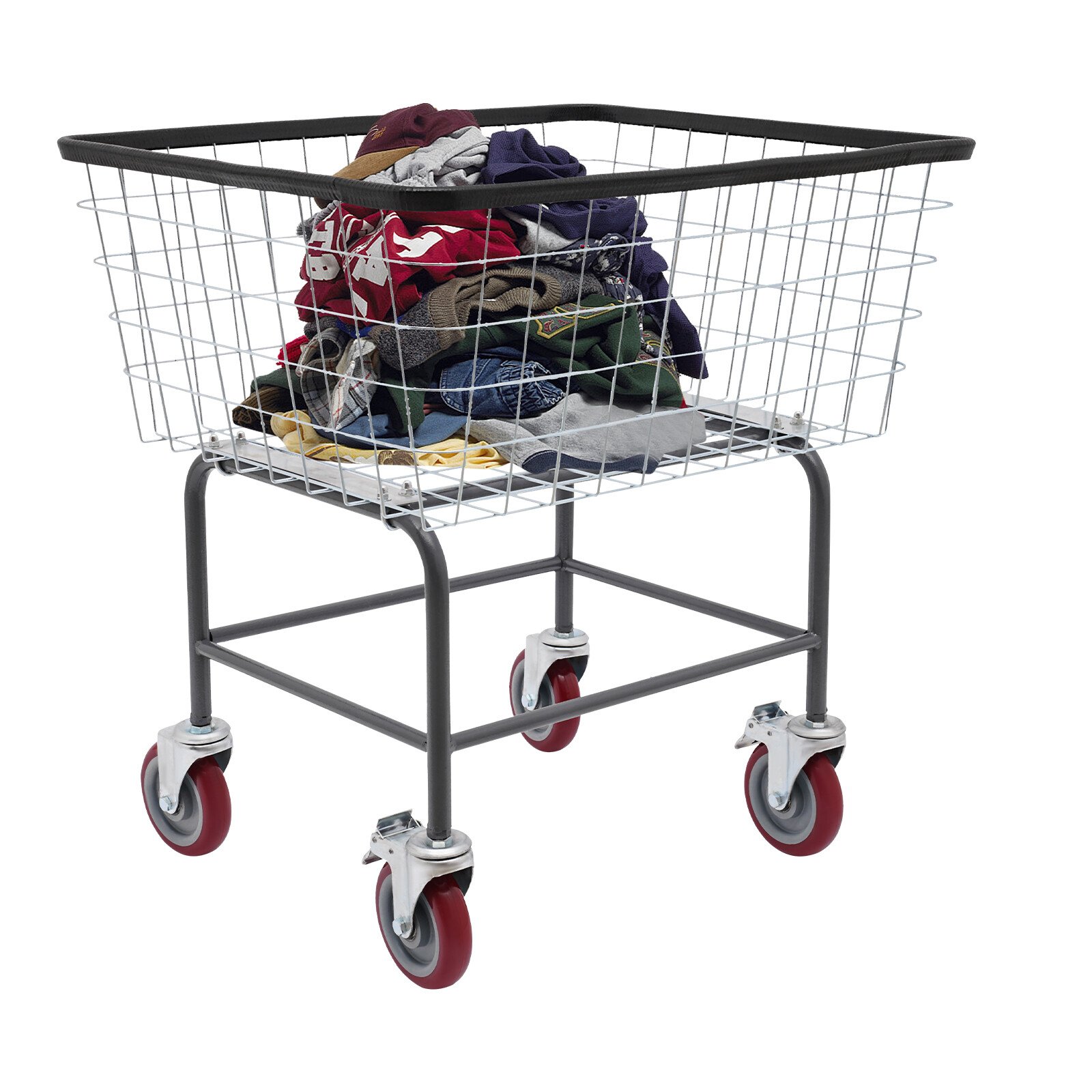 Steel Wire Laundry Cart Laundry Basket Commercial Laundry Cart With Wheels