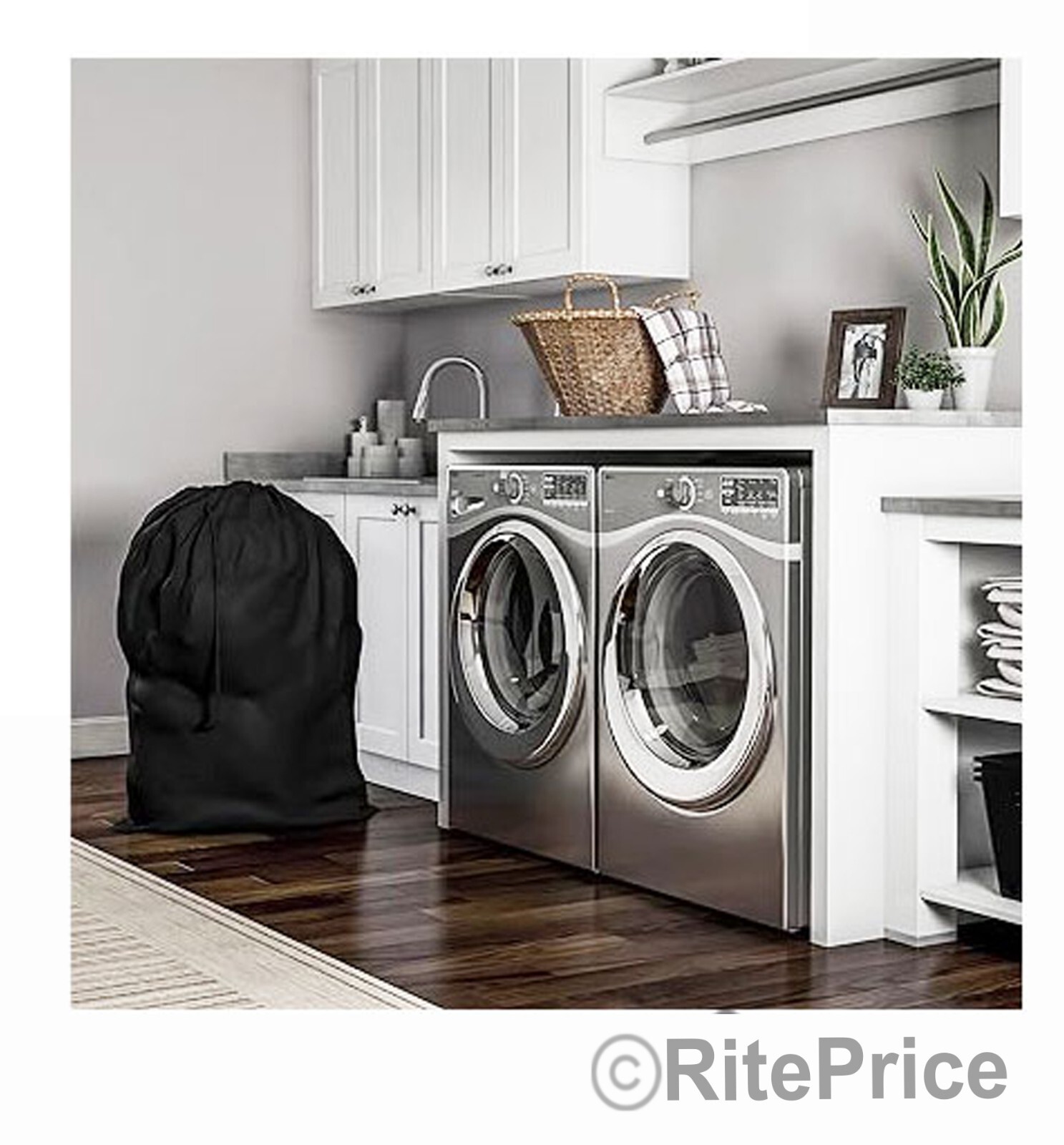 Large 29″X40″ Laundry Bag Washable Heavy Duty Locking Drawstring Bag (2 Pack)