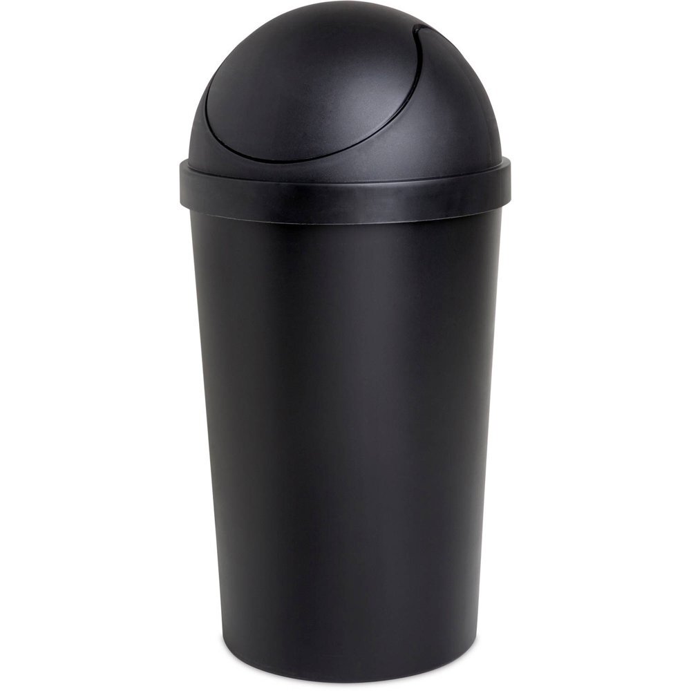 3 Gallon Trash Can Kitchen Waste Garbage Plastic Round Swing Top Bathroom Black