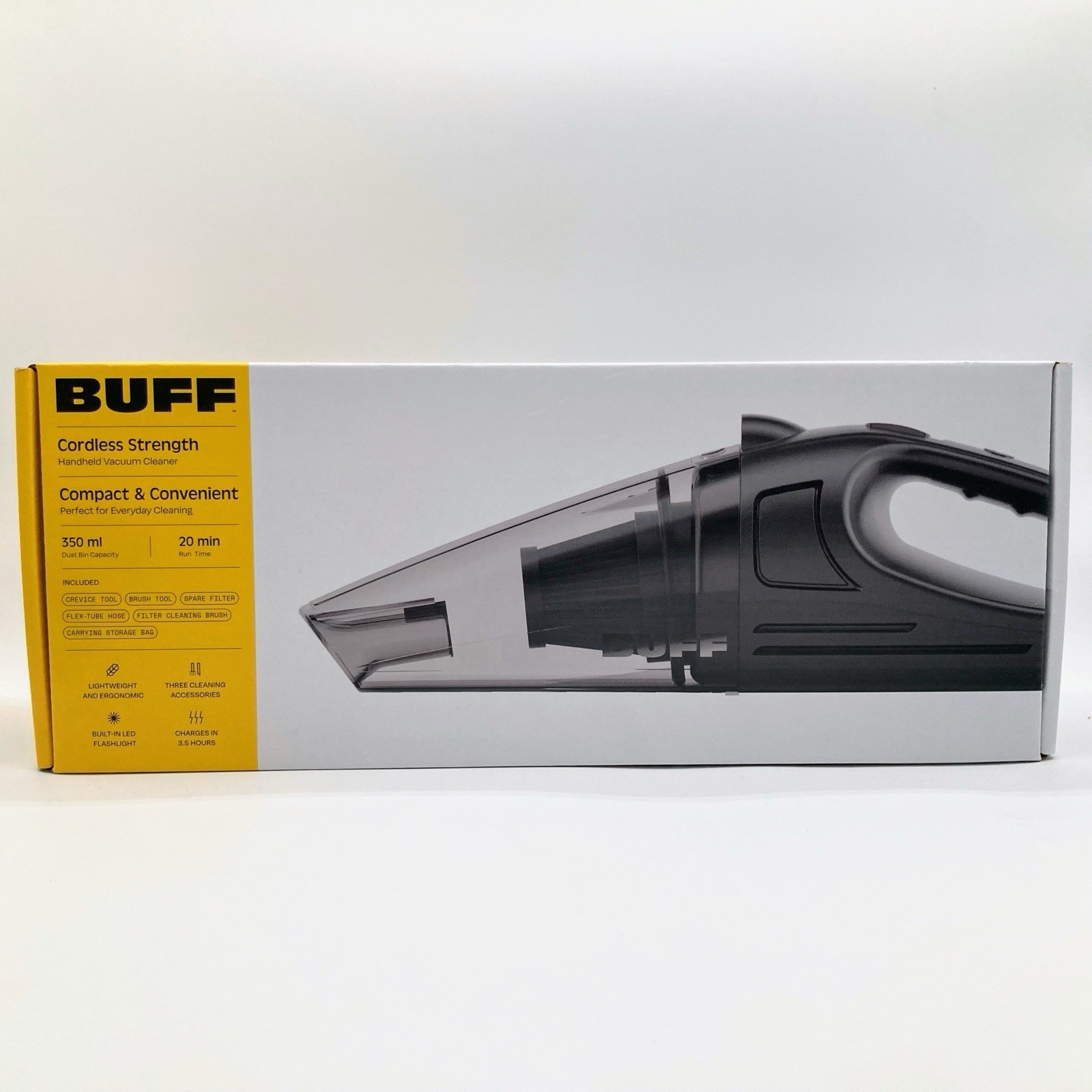 Handheld Vacuum Cleaner Portable Rechargeable Compact 350ml 20min Crevice Tool