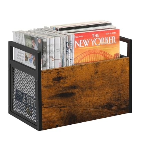 Magazine Holder, Magazine Rack Floor, Magazine Rack for Desktop Medium Brown