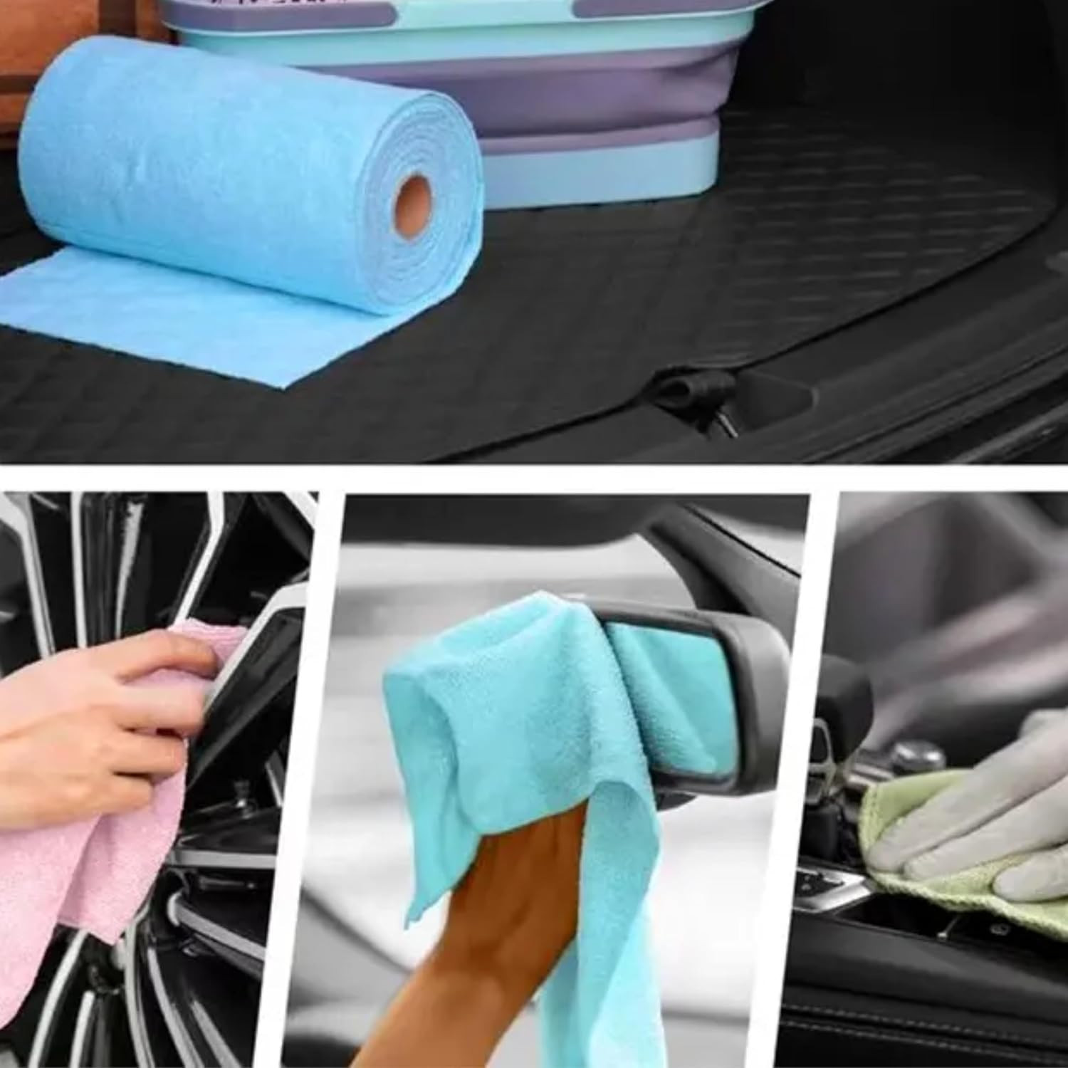 Microfiber Cleaning Cloths Roll – 50 Pack | Tear-Away Towels – Reusable| Ultr…
