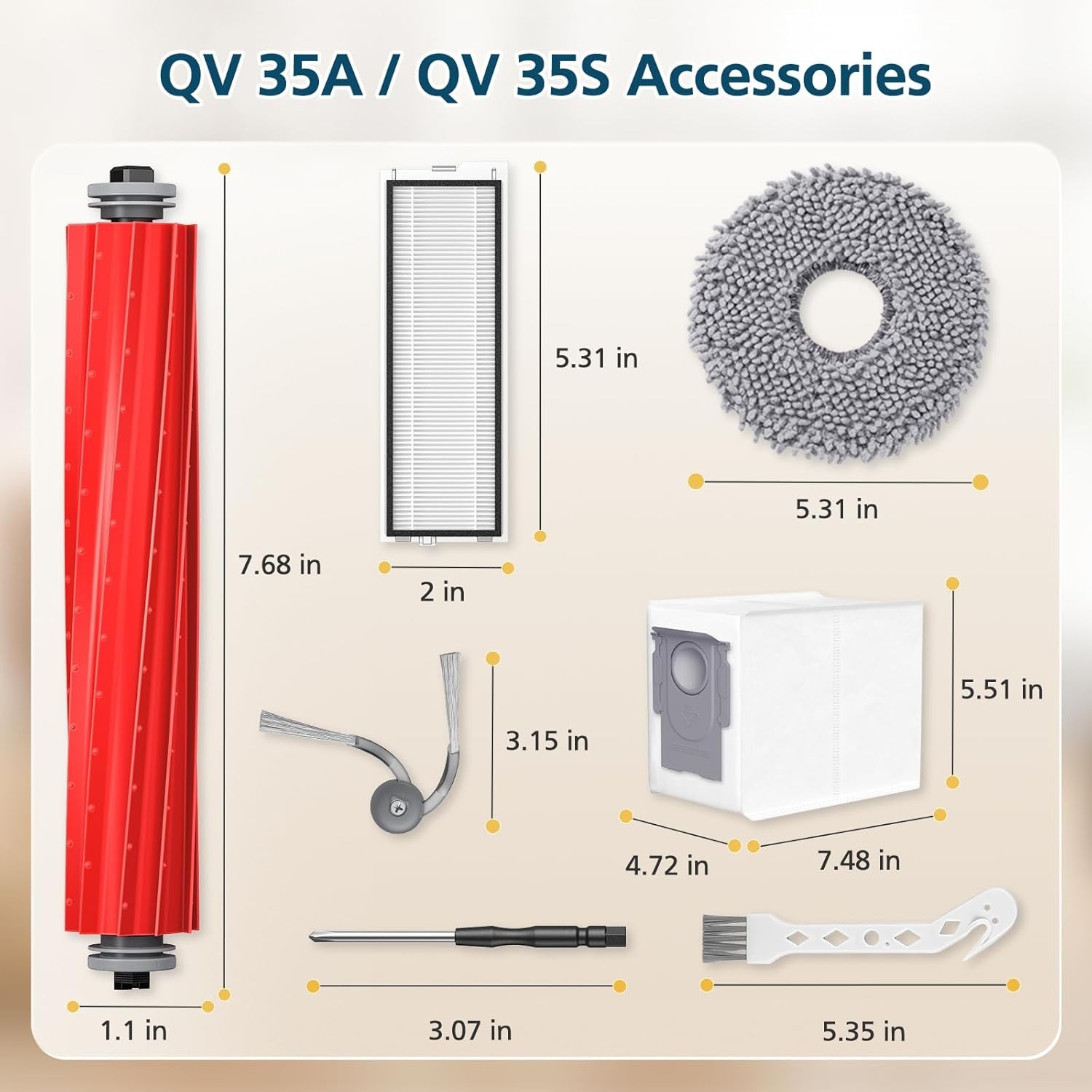26-Piece Comprehensive Cleaning Kit for Qrevo S Pro, QV 35A & QV 35S Vacuums