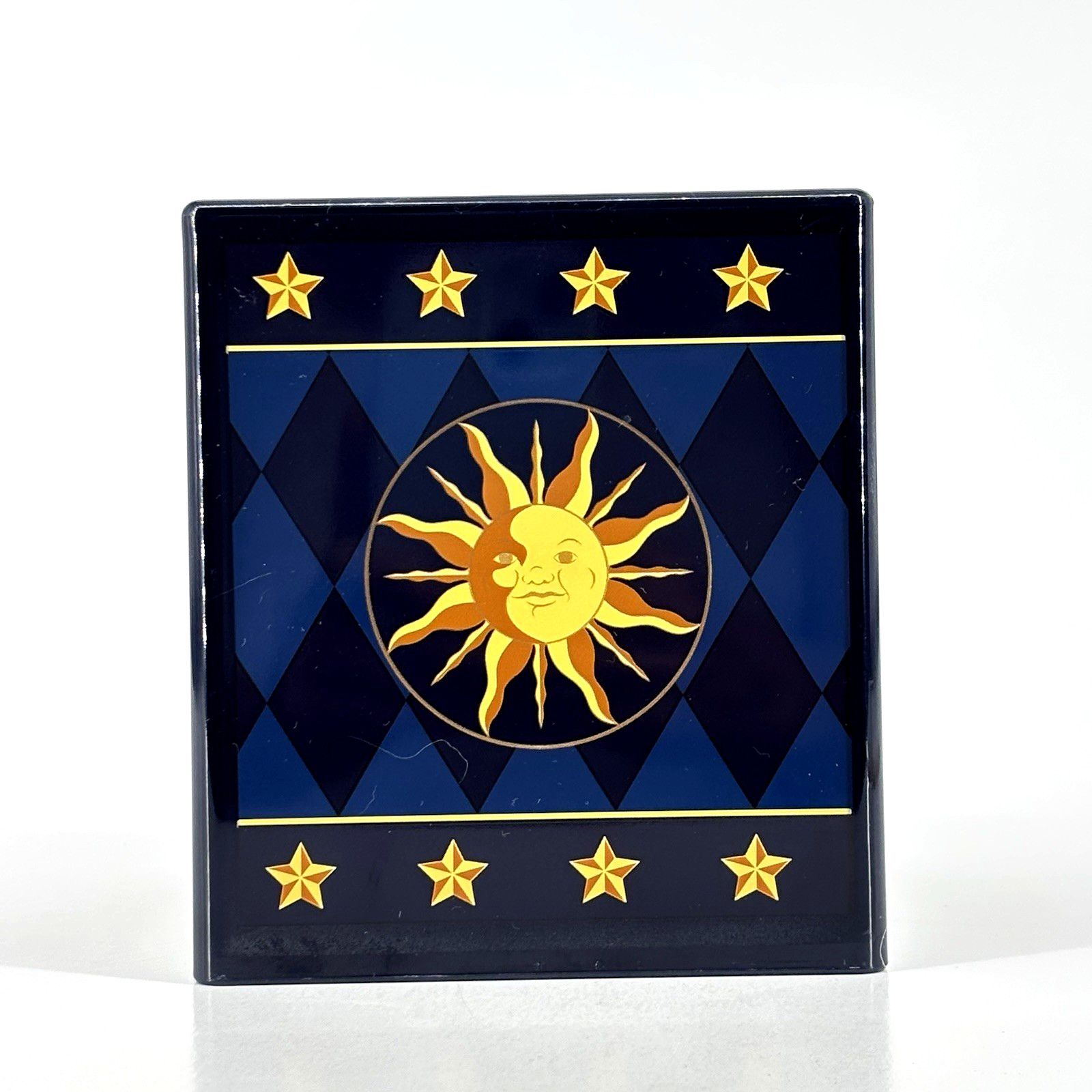 Celestial Night Sky Tissue Box Moon Star Sun Navy Blue Gold Whimsical