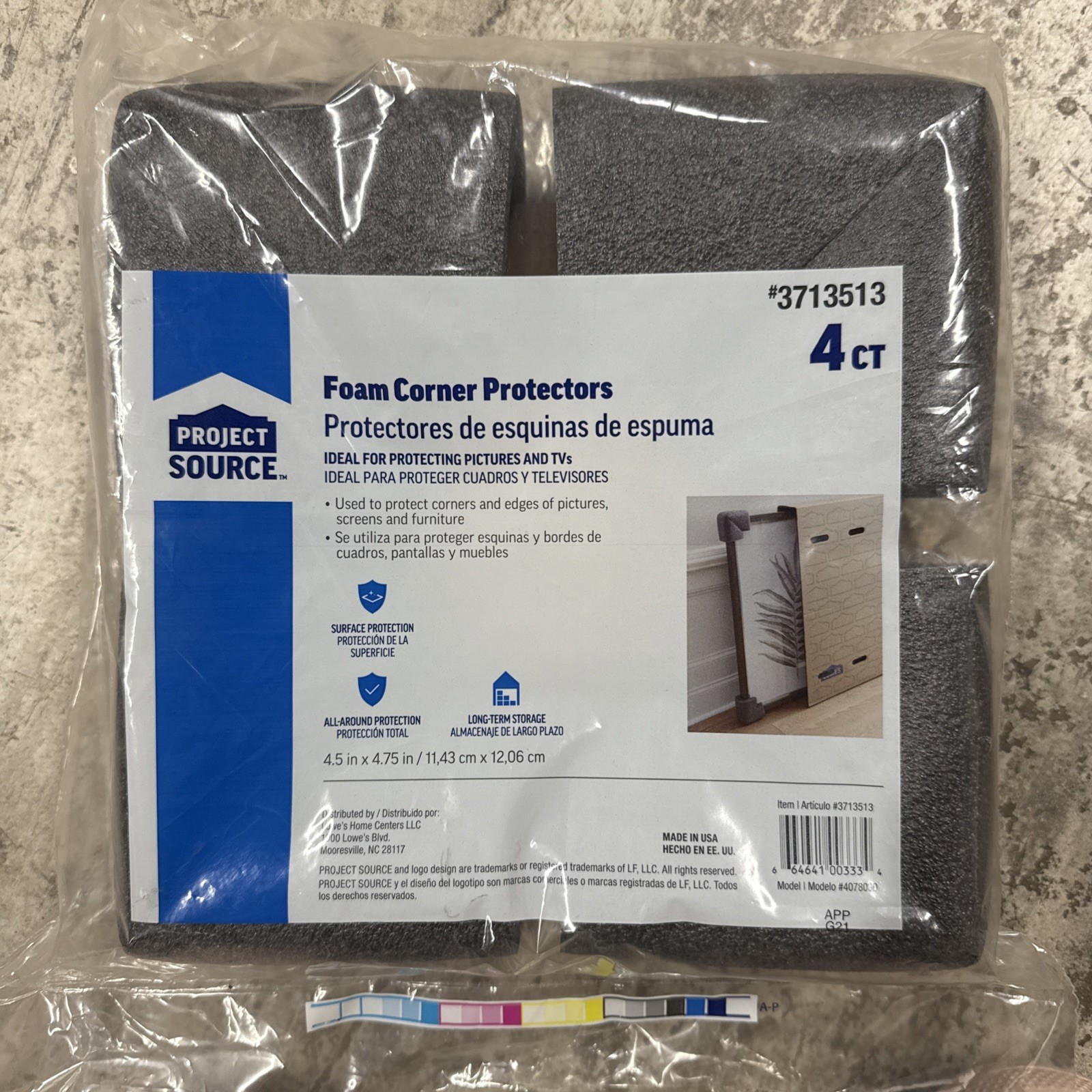 Foam Corner Protectors 4 count ideal for protecting pictures and tvs packing