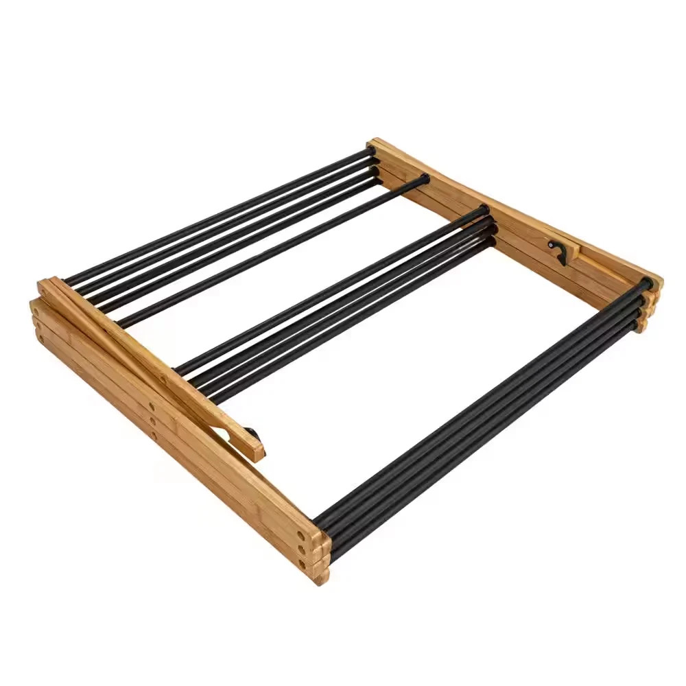 Household Essentials HE1200 Bamboo Folding Drying Rack 39×14 in Free Standing