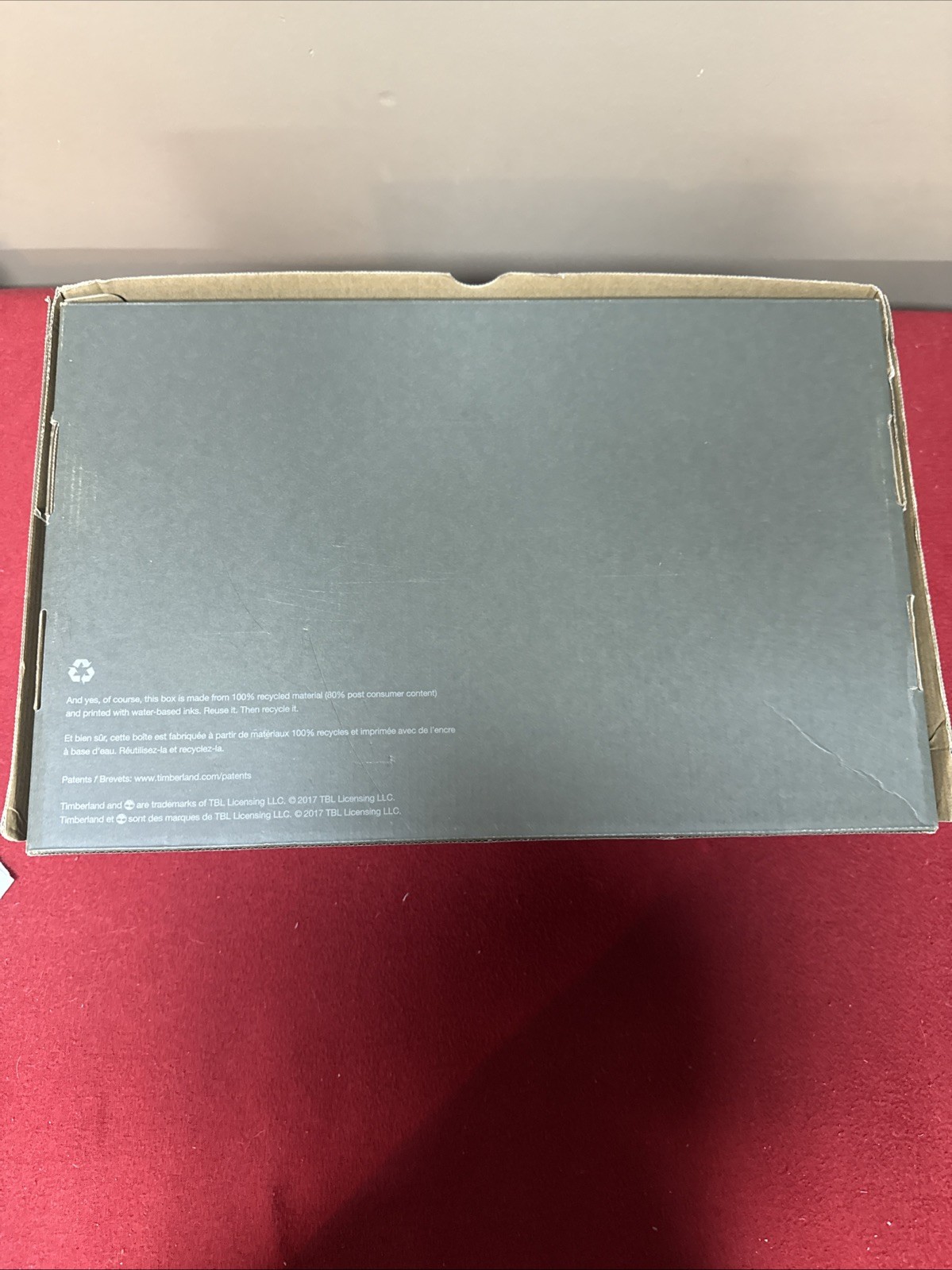 Timberland Empty Shoe Replacement Box 17.5x11x6.25” Grey