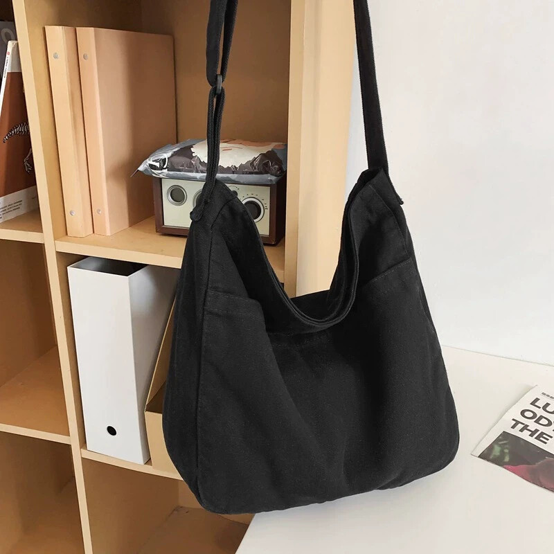 Canvas Hobo Crossbody Shoulder Tote Bag for Women and Men Large Messenger Bag