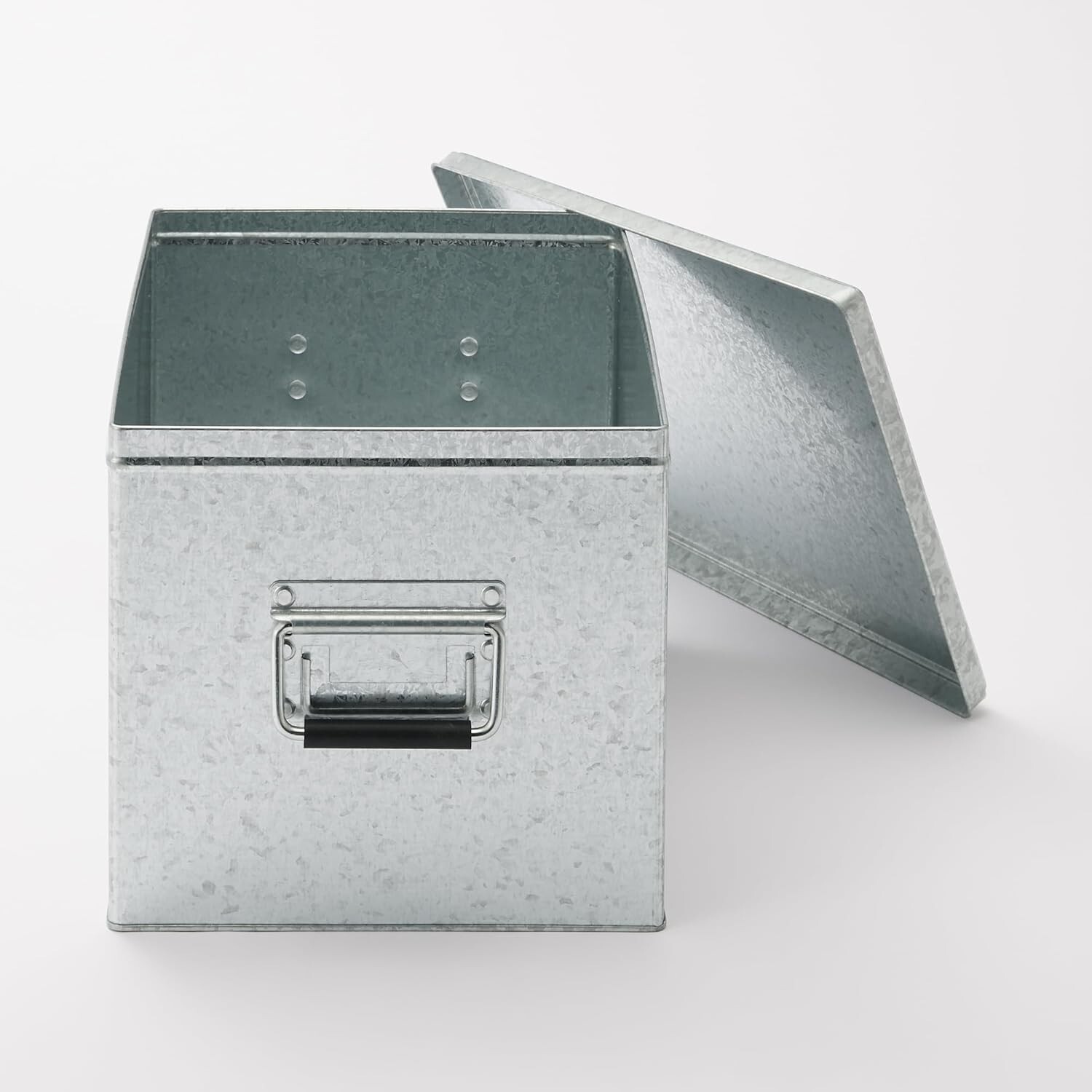 MUJI MoMA Large Galvanized Iron Box 10.2 in × 14.5 in × 9.4 in Silver Storage