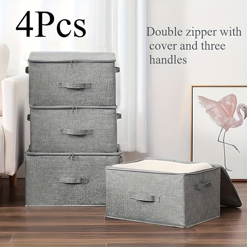 4pcs, Extra-large Foldable Cationic Storage Box, Waterproof Storage