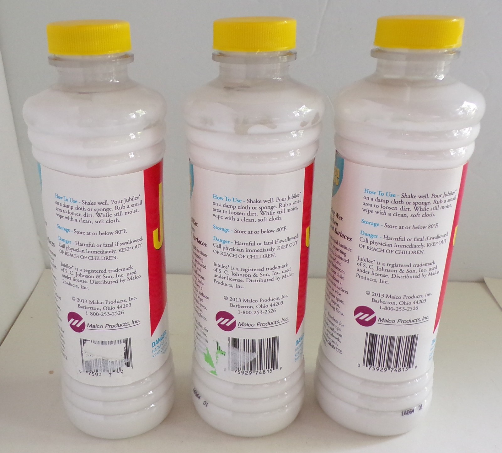 Lot of 3 Jubilee Clean Scent Kitchen Wax Liquid 15 oz