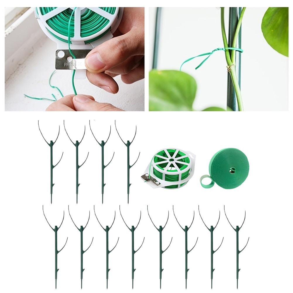 Garden Plant Support Stakes 11.02in Plastic Stackable for Indoor Outdoor