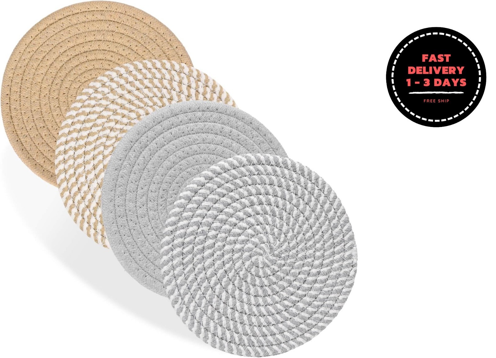 Salvamanteles de 18 cm para platos, ollas y sartenes, 4 agarraderas resistentes
