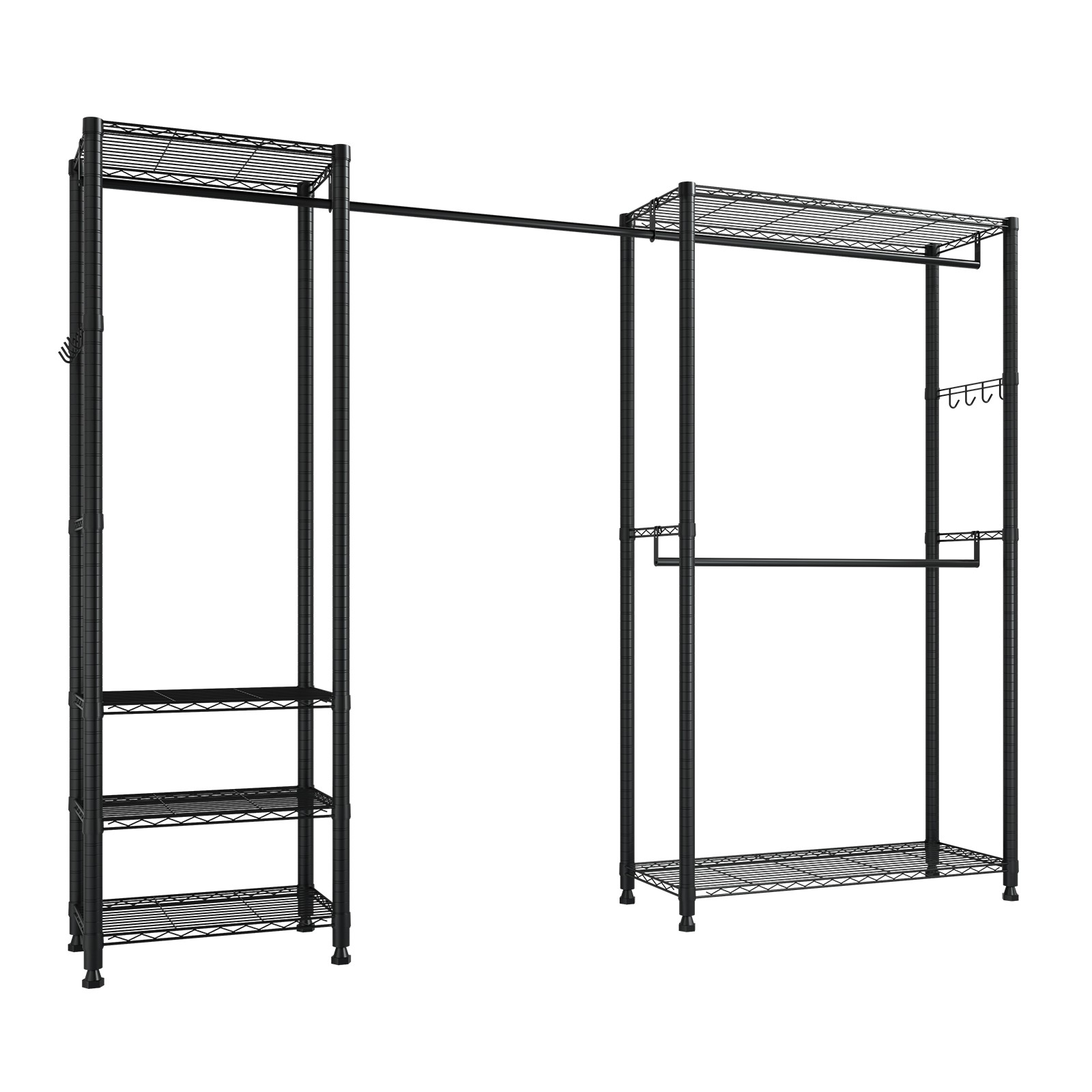 VEVOR Clothes Garment Rack Freestanding Closet Wardrobe Rack Carbon Steel Frame