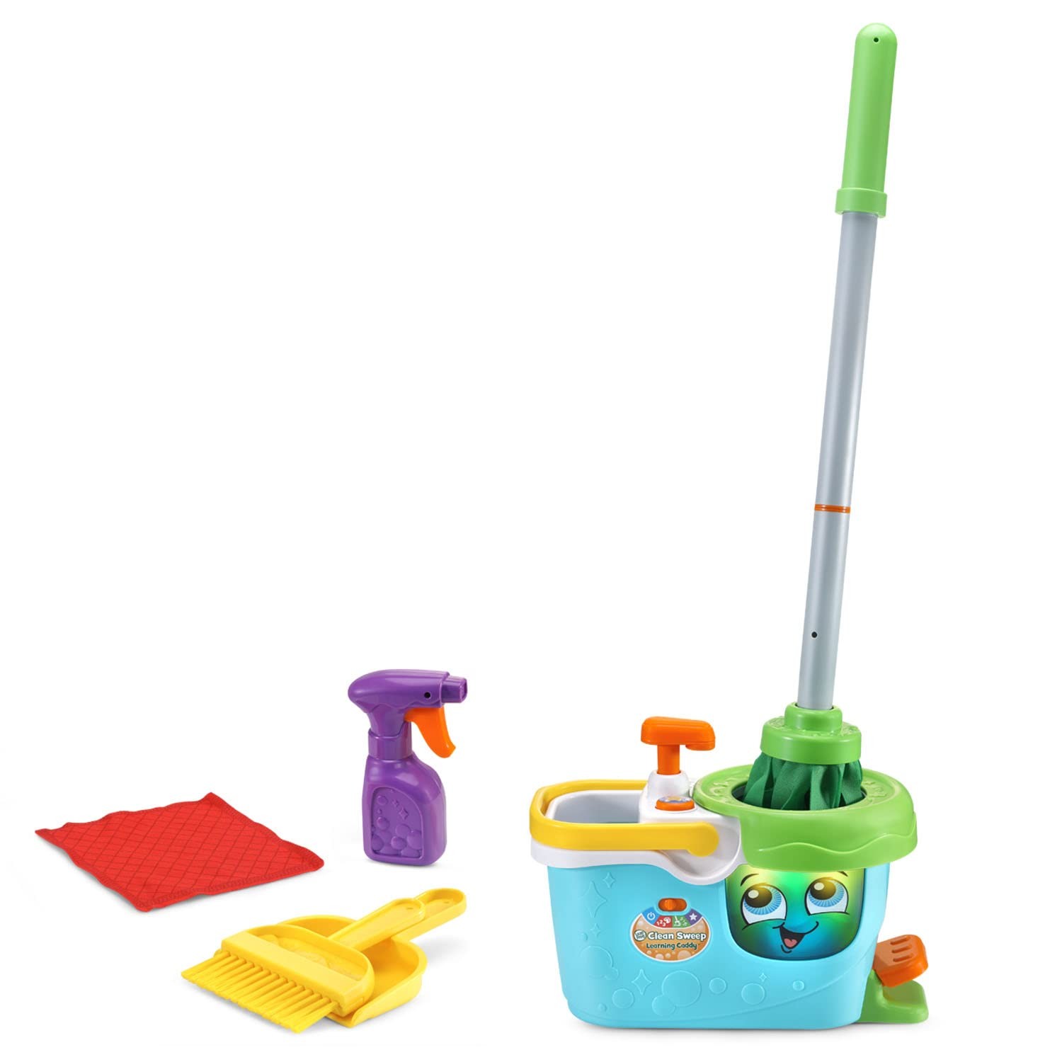 Clean Sweep Learning Caddy, Mop and Broom Cleaning Toy Set for Ages 3-5, Blue