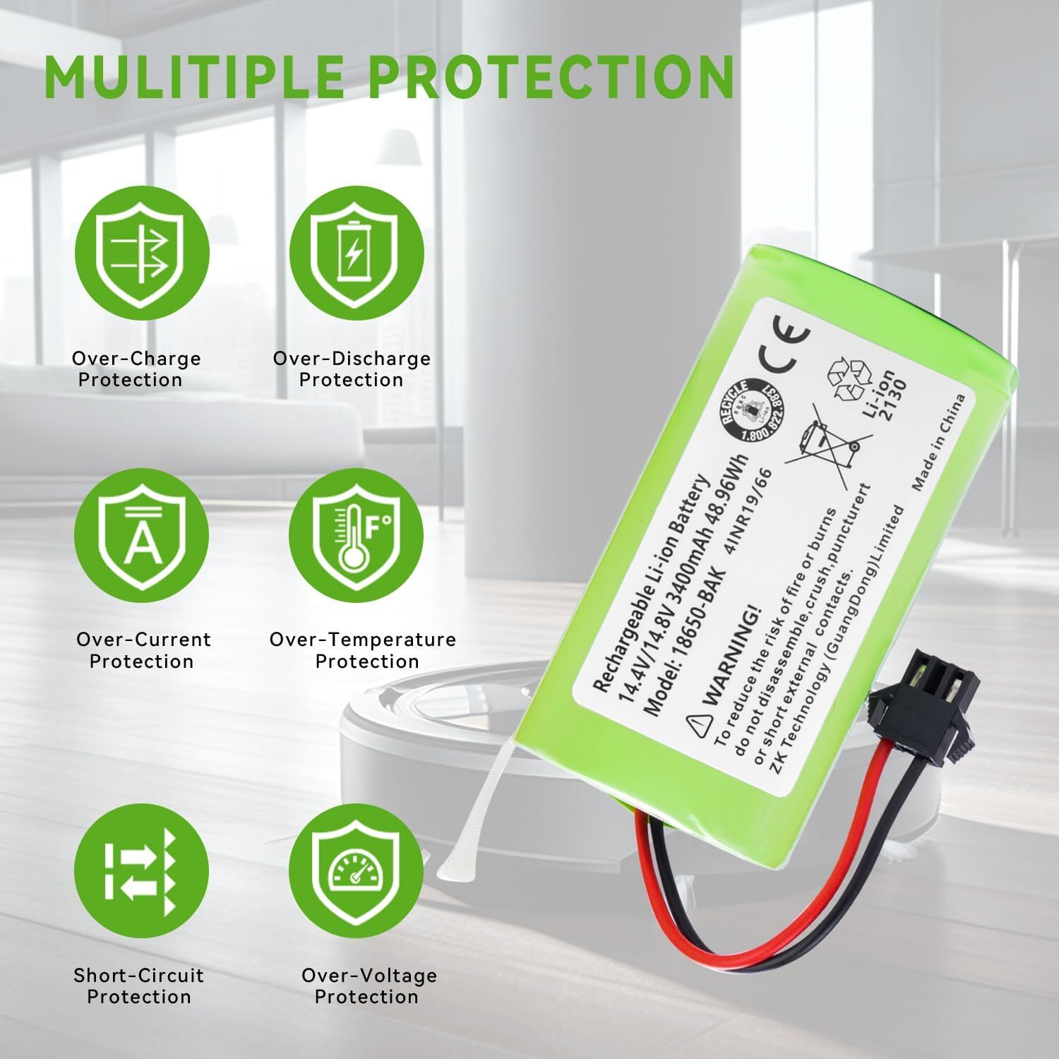 for Eufy RoboVac 11/11S/11S Max/12/15C/15T/15C Max 30/30C Replacement battery