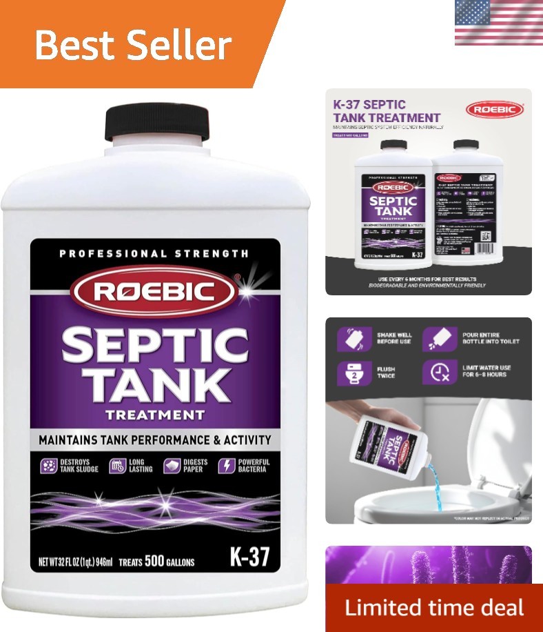 Effective Septic Tank Treatment – 32 Oz Environmentally Friendly & Odor Reducer