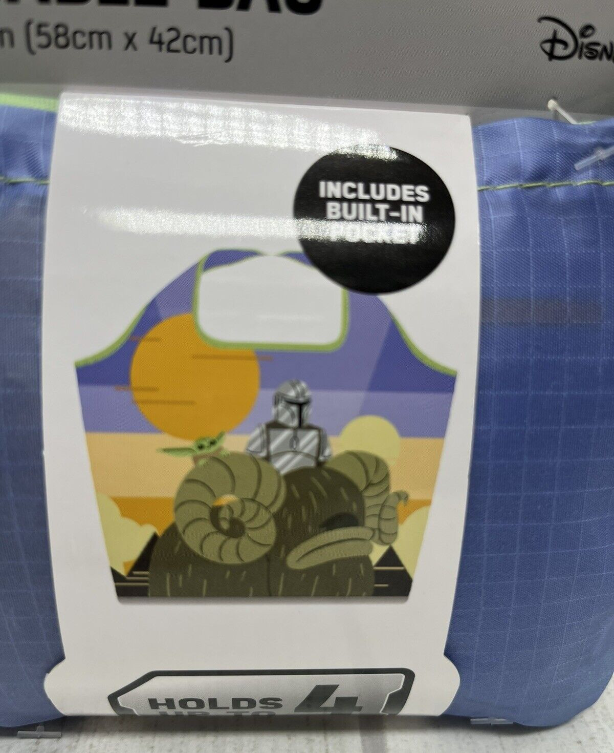 Star Wars – The Mandalorian Reusable Bag with Built-in Pocket – 23in x 16.5in