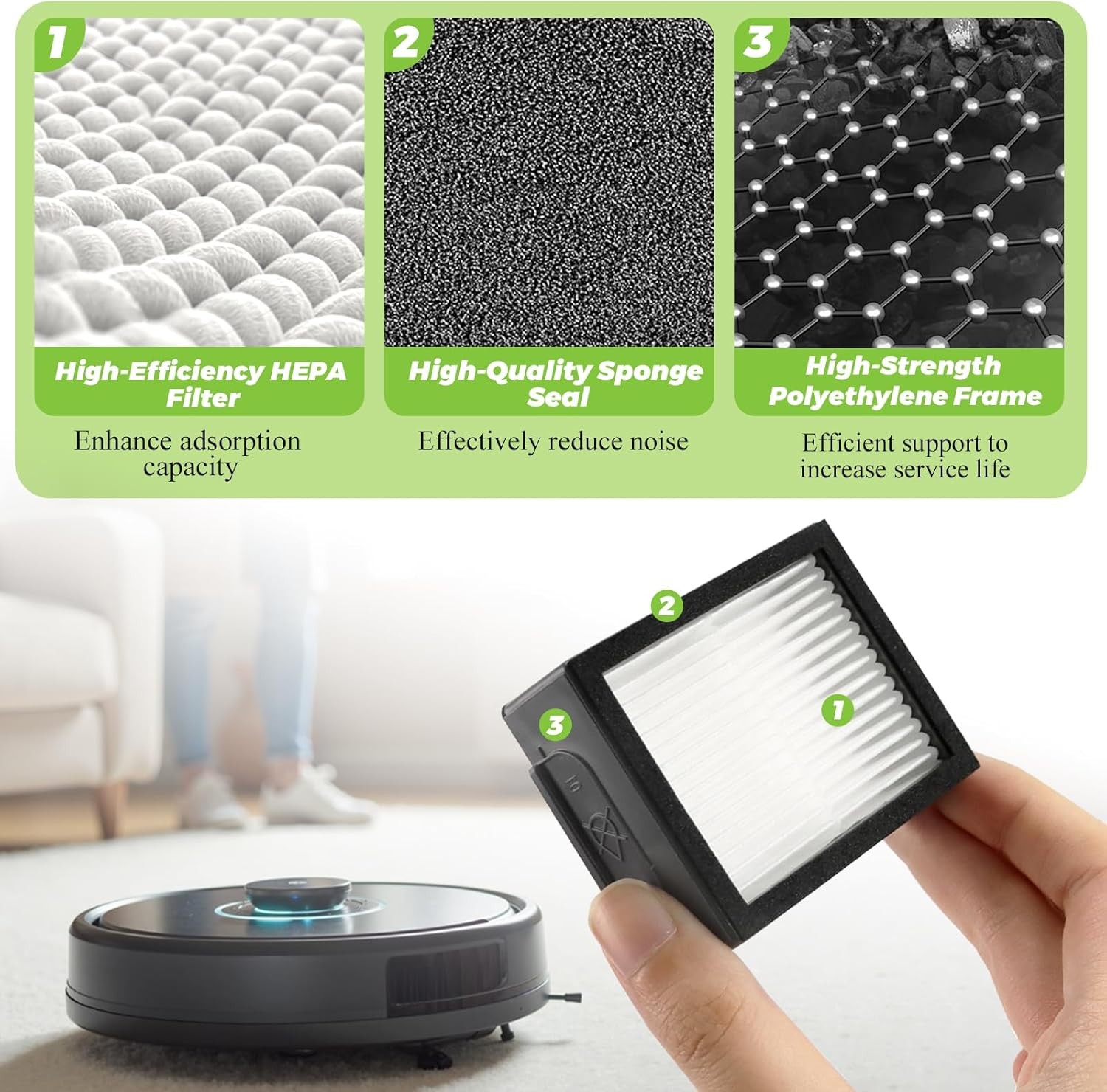 Filters Replacement for iRobot Roomba E I J Series j7 i1 i3 i3 i4 i5 i6 i7 i7