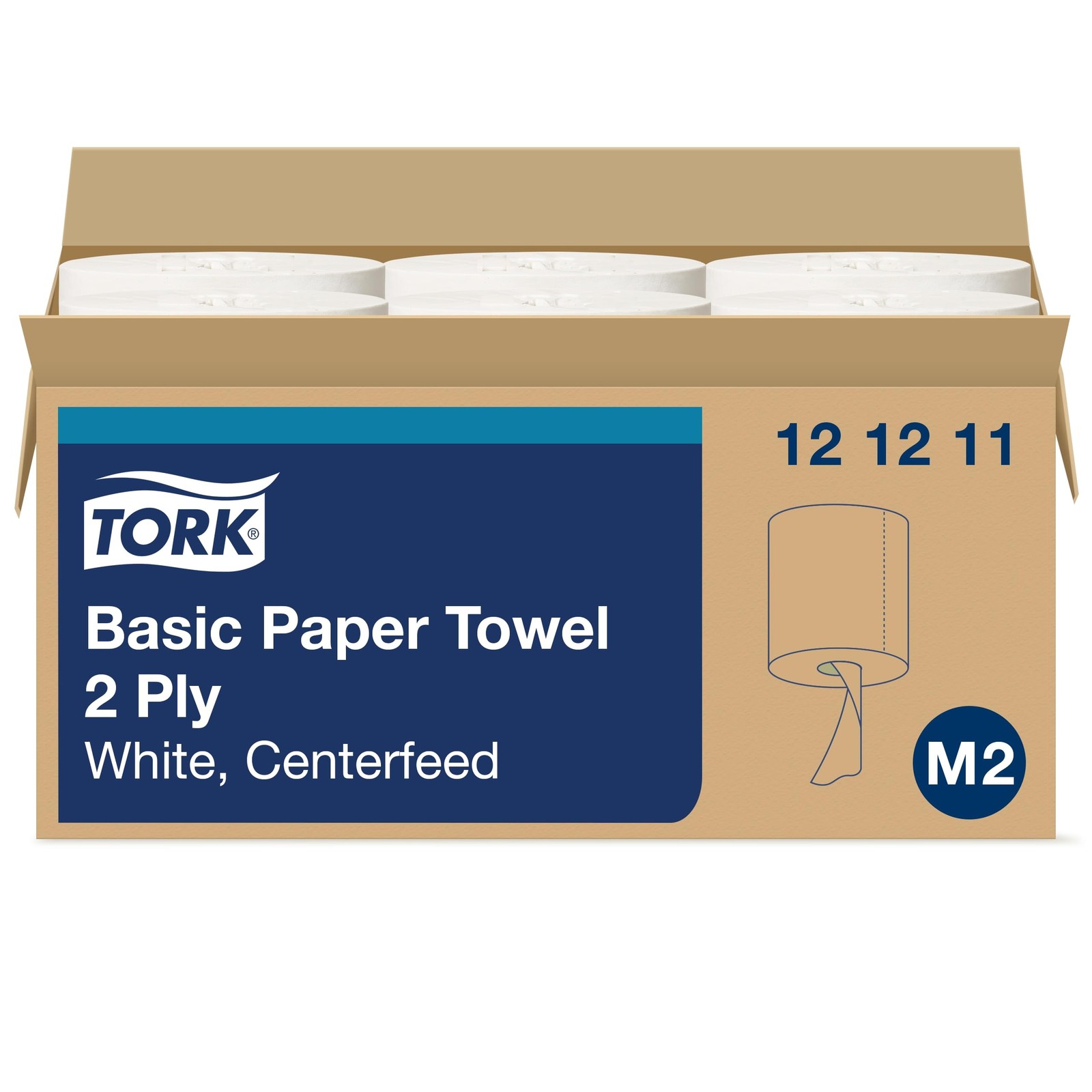 Centerfeed Paper Towels 2 Ply White High Capacity Bulk 6 Rolls 3600 Sheets