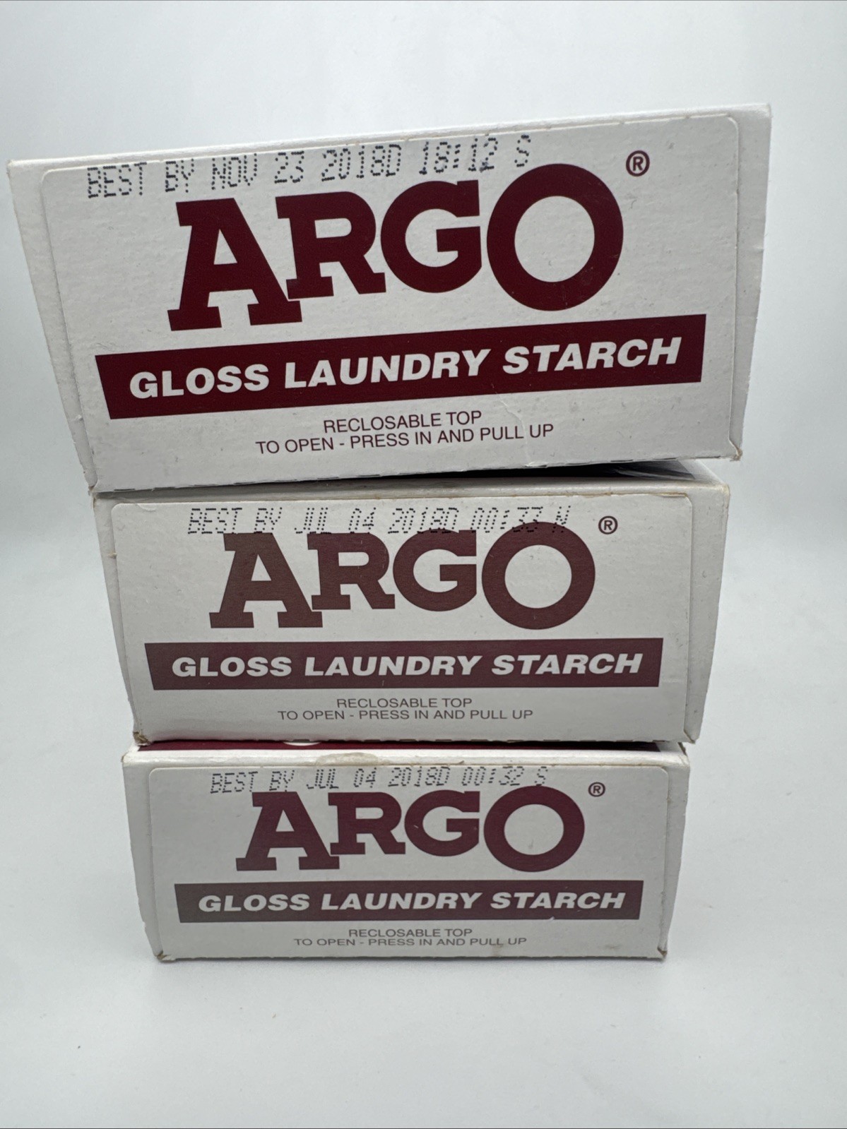 NEW SEAL ARGO Gloss Laundry Starch Red Removes Greasy Spots 16oz BEST 2018