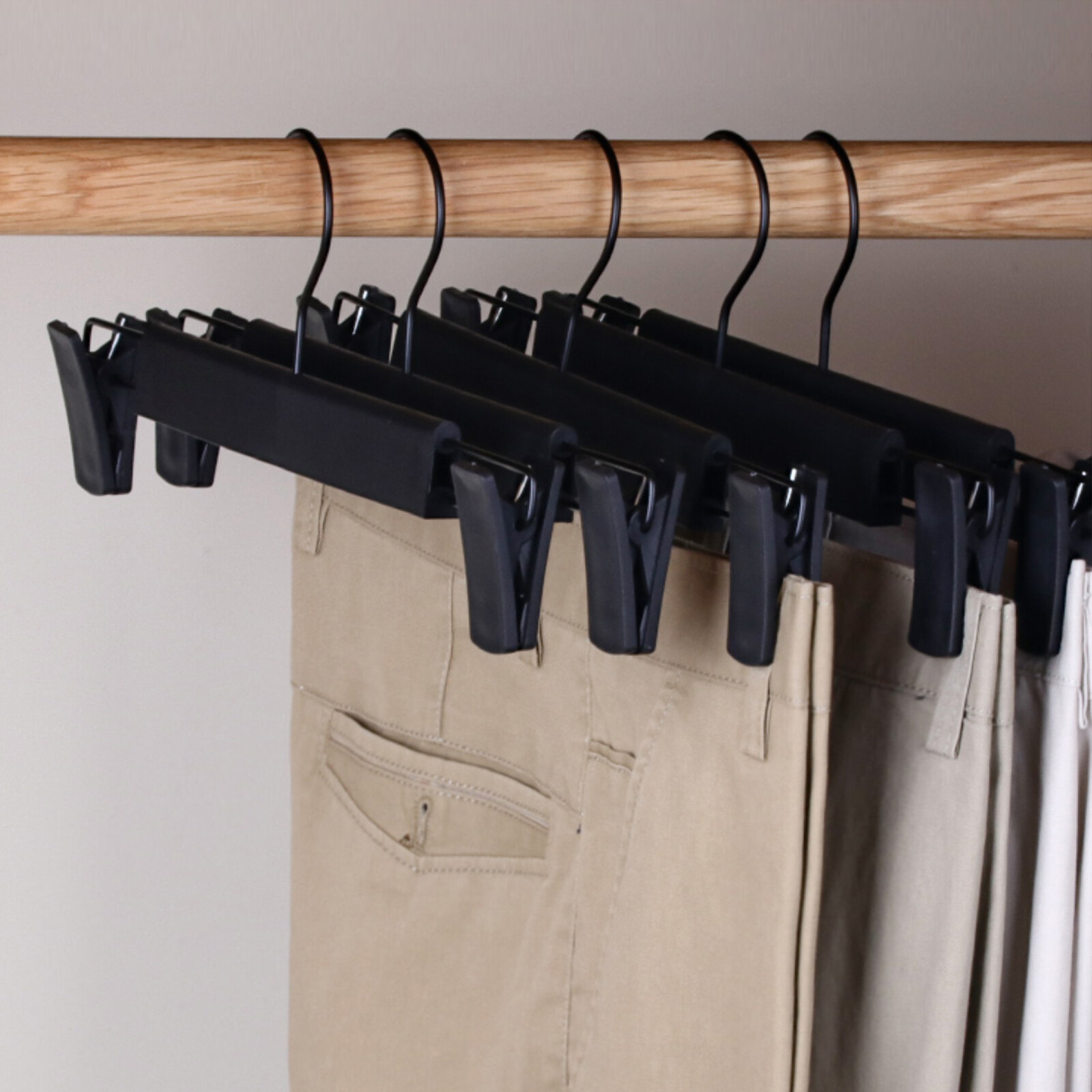 10-60 Plastic Pants Hangers W/ Adjustable Clips for Trouser Coat Garment Jeans