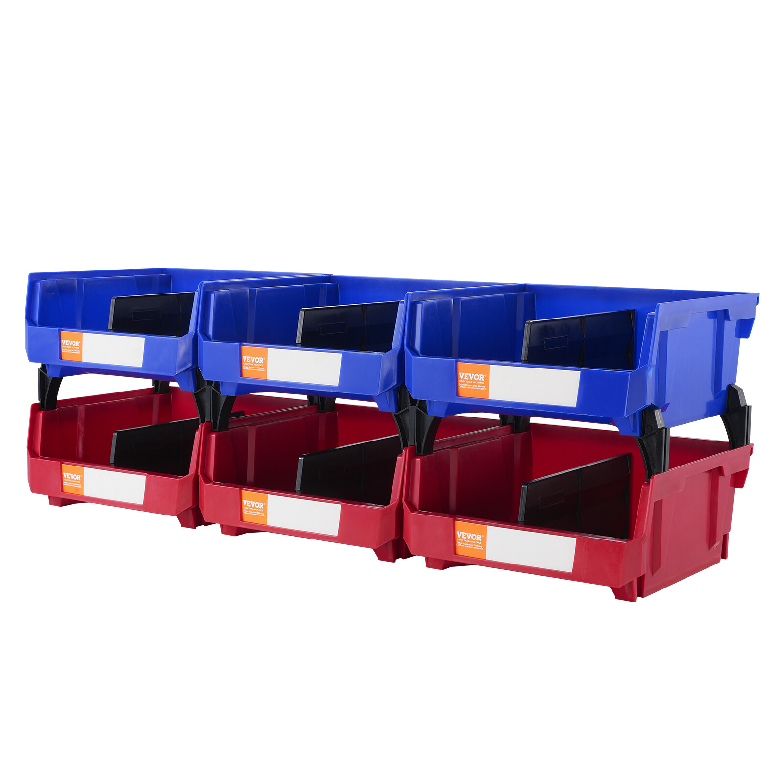 VEVOR 6 Bin Organizer Garage Storage Wall Mounted Plastic Storage Bins Part Rack