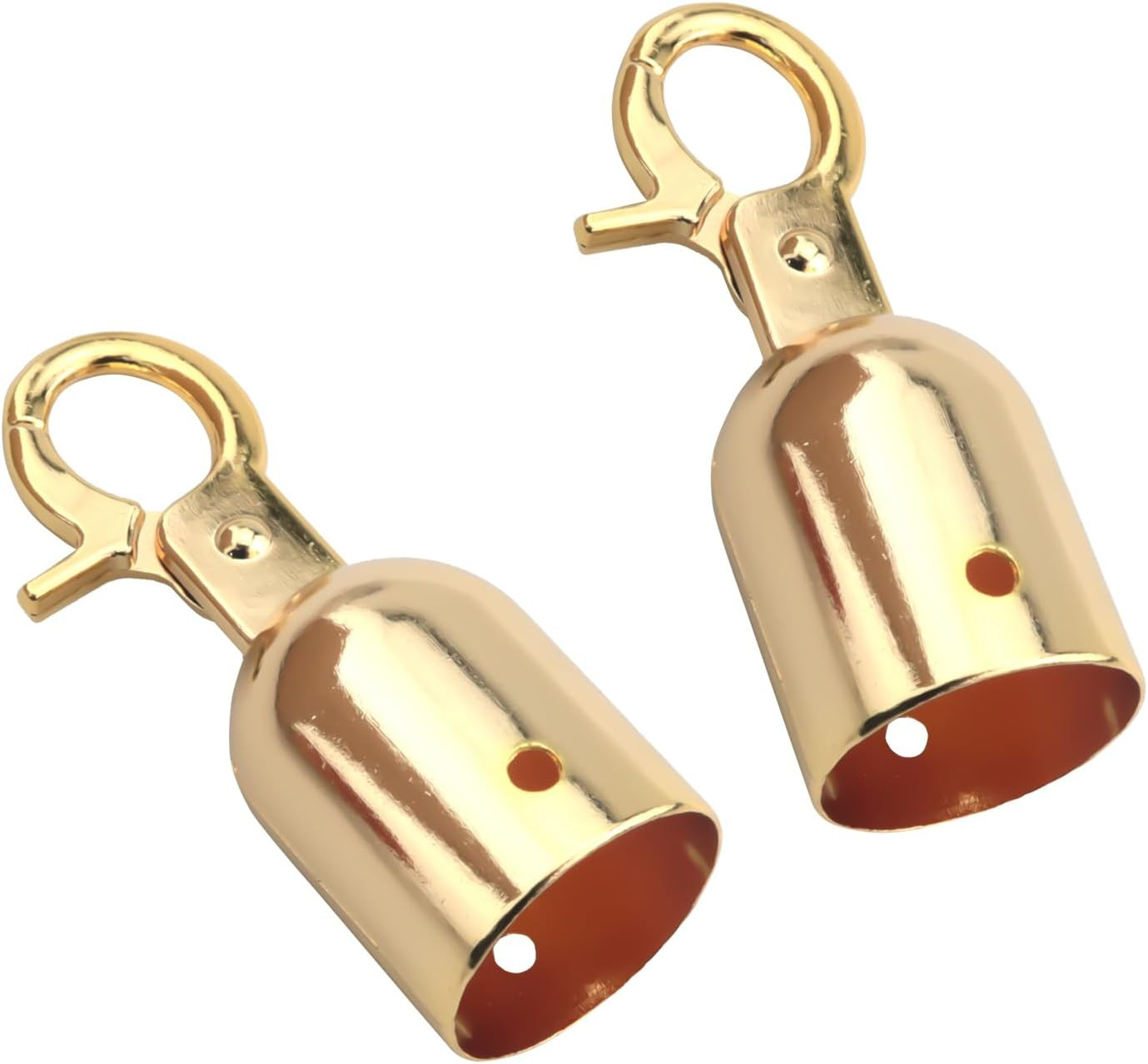 2PCS Gold Rope Hanger Bell Hooks 2.99X1.1 Inch Stainless Steel Rope End Snaps Re
