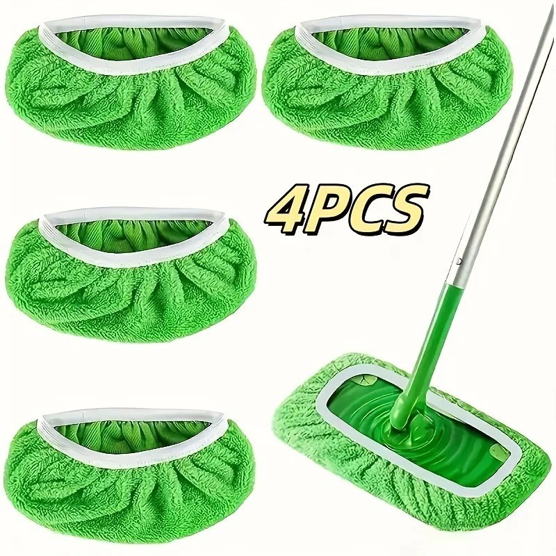 4 Pack Reusable Mop Pads Microfiber Absorbent Cleaning Replacement Pads