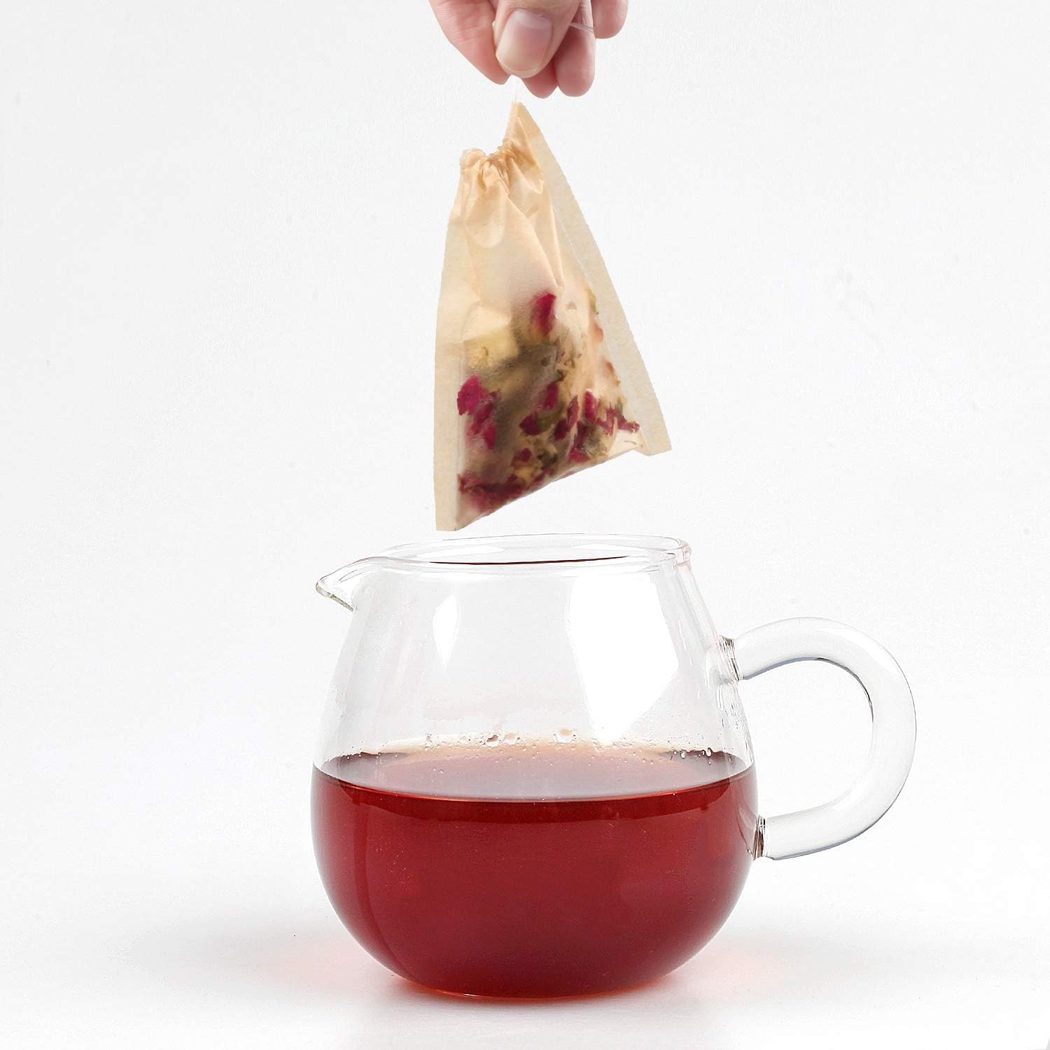 100Pcs Disposable Tea Bags for 3.54″ x 2.75″ 100pcs Wood Pulp Paper, Brown