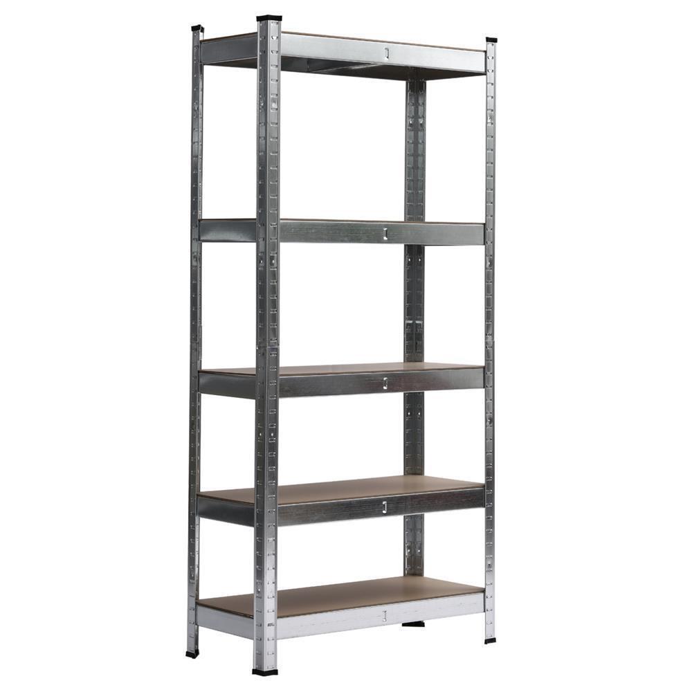 Heavy Duty 5-Tier Shelf Garage Shelvin Unit Steel Rack Storage Oragnizer Silver