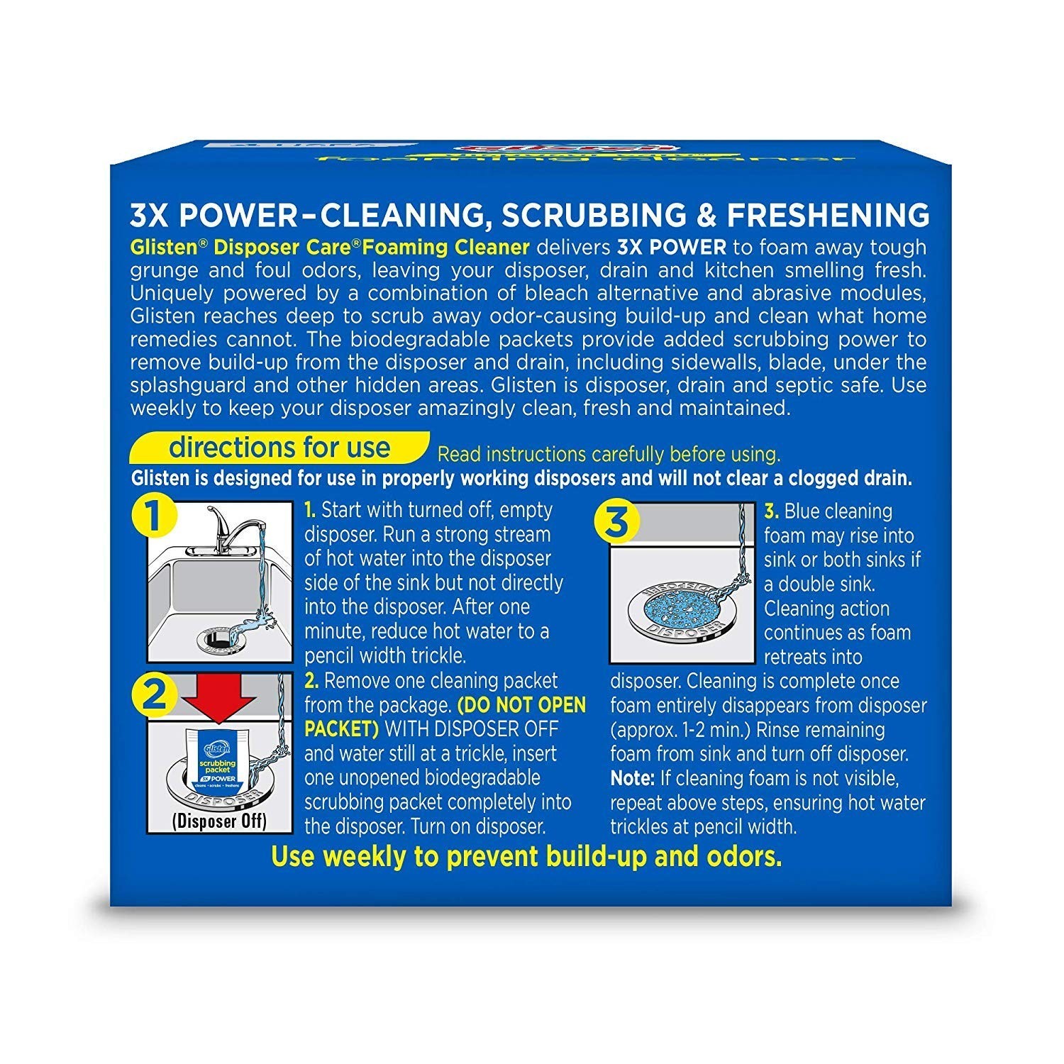 Natural Foaming Odor Eliminator for Disposals – Easy Pack of 4, Lemon Fresh