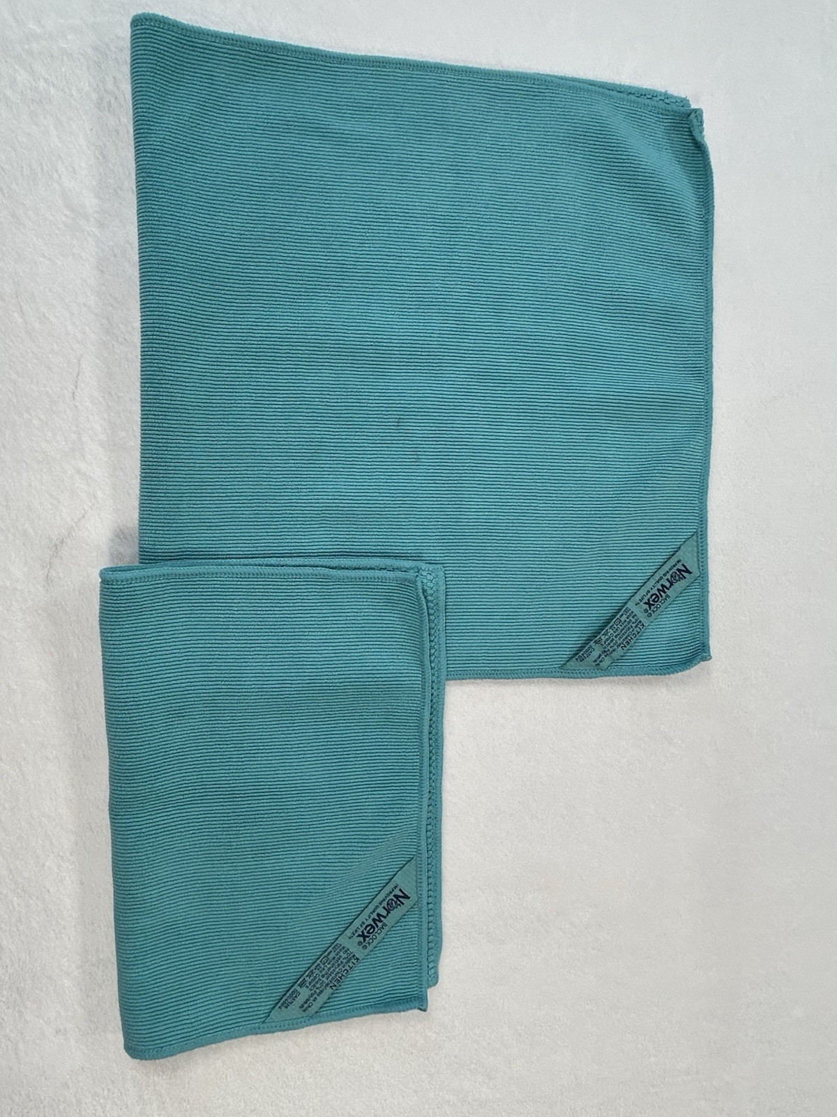 Norwex Microfiber Diamond Textured Kitchen Towel & Cloth Set Turquoise Teal