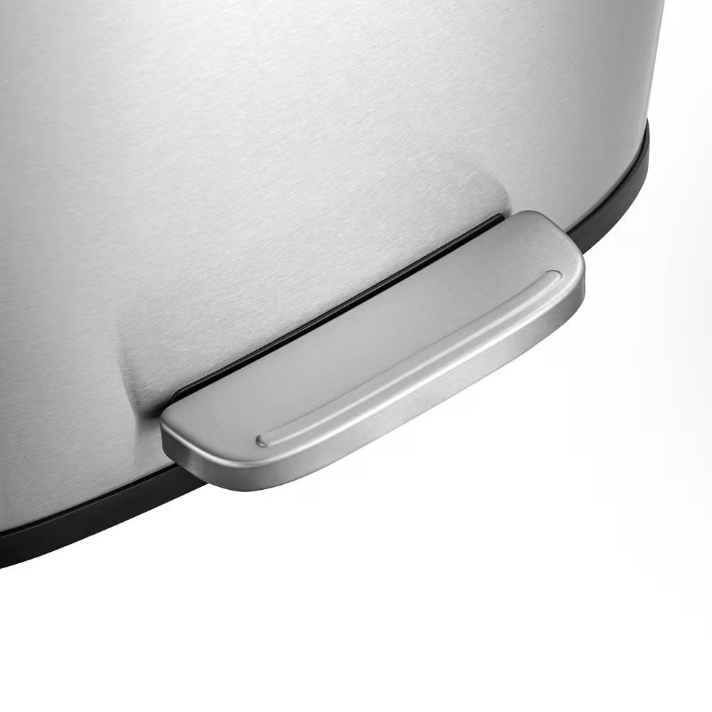 13 Gal. Stainless Steel Kitchen Trashcan, Step-On, Rectangle