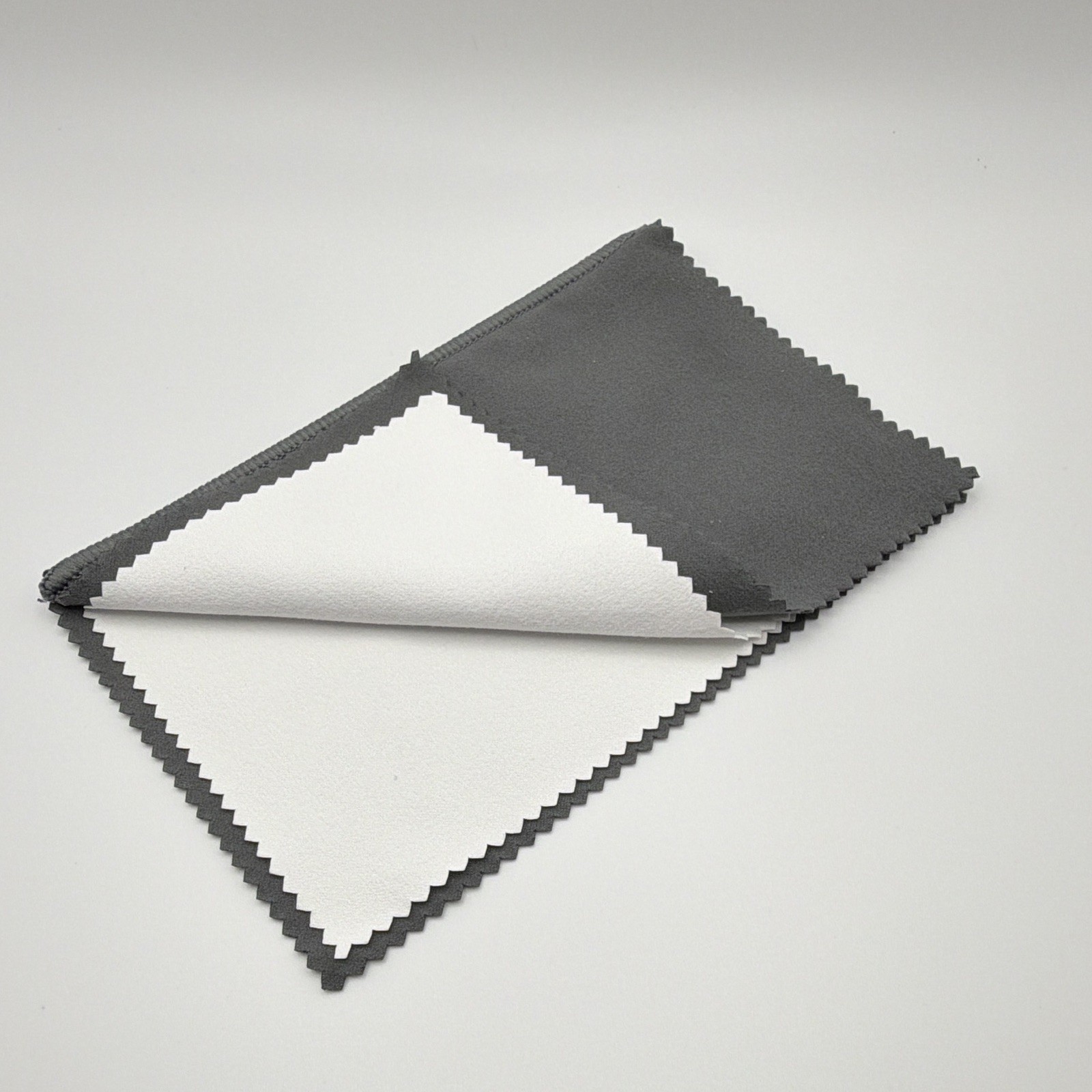 6”x8” Dark Gray & White Jewelry Cleaning/Polish Cloth | Gold, Silver, Platinum