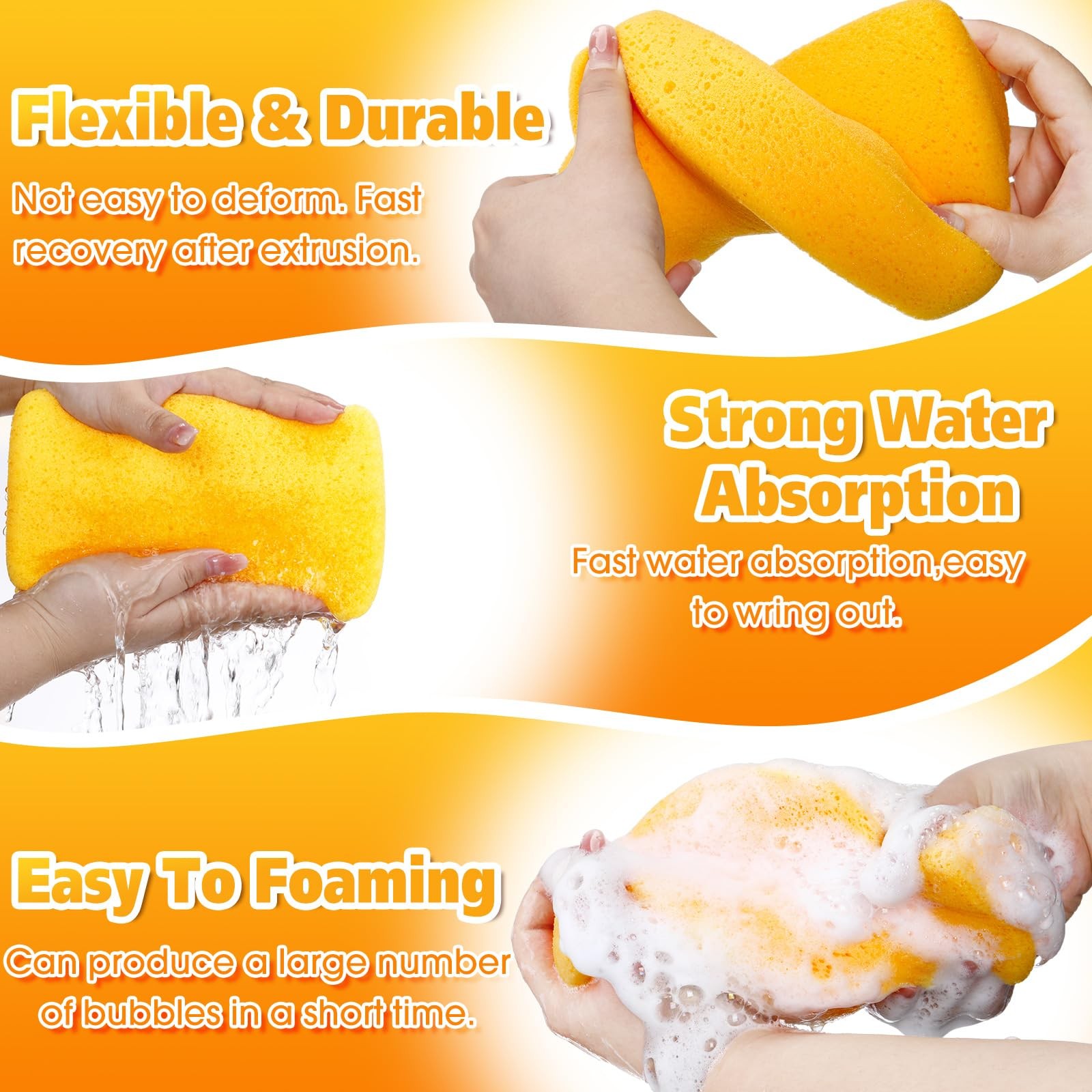 36 Pcs Large Sponges Bulk 7.5 x 5.5 x 1.9 Inch Grouting Car Wash Foam Cleanin…