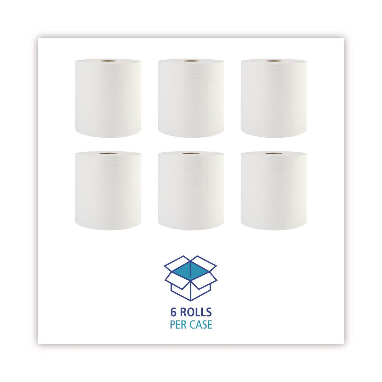 Hardwound White Paper Towels, 1-Ply, 800ft Rolls, Value Pack
