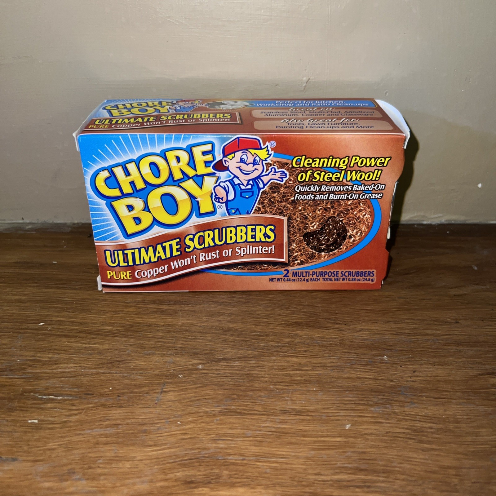 Pack of 2ct Chore Boy Ultimate Scrubbers Copper Scouring Pad, Won’t Rust GL005